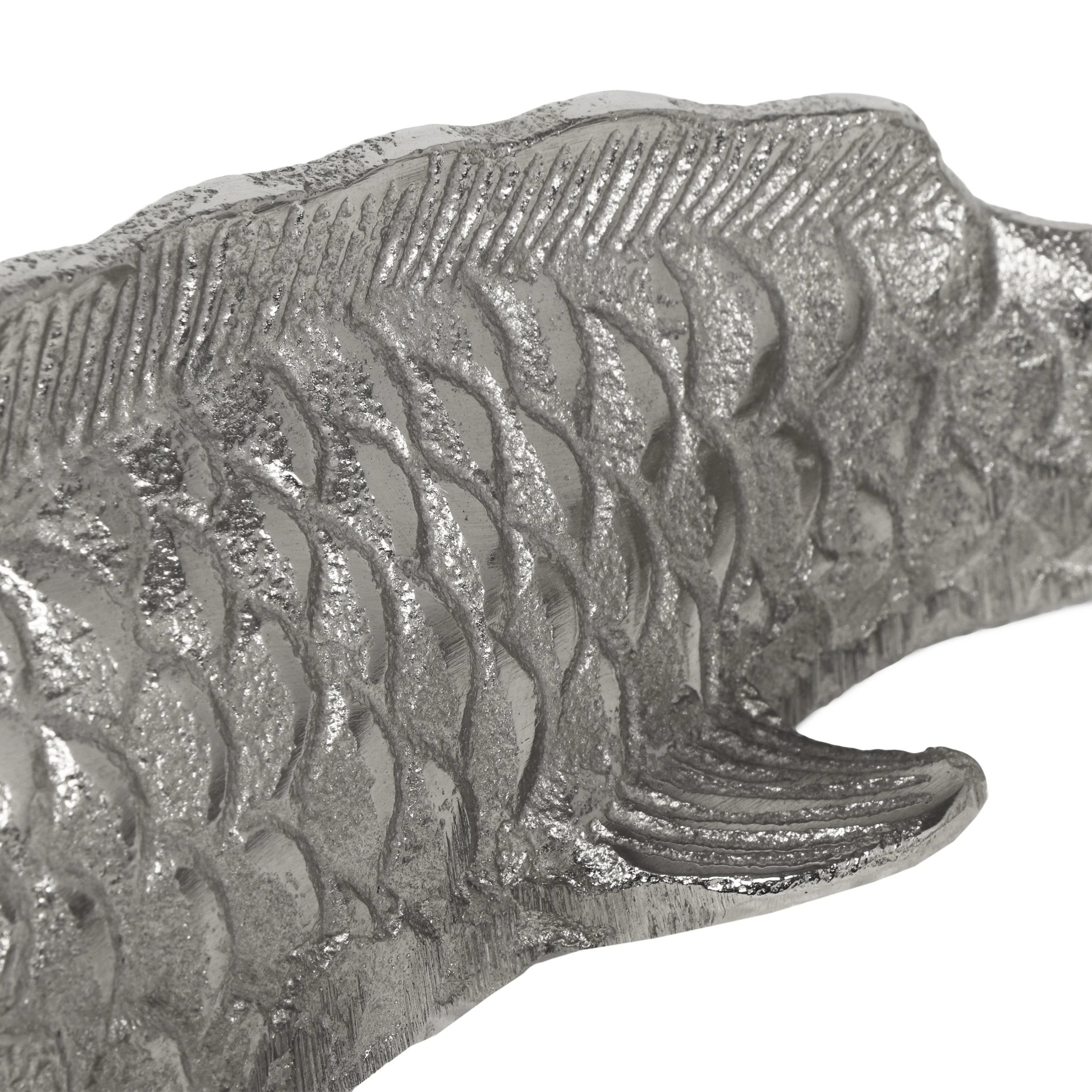 Arruda Handmade Aluminum Fish Wall Decor, Set of 2, Raw Nickel - furnishings