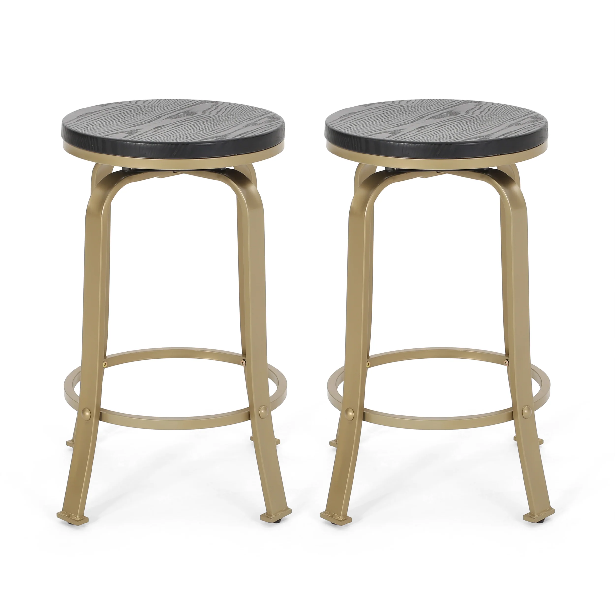 Cassum Modern Industrial Swiveling Counter Stool (Set of 2) - furnishings