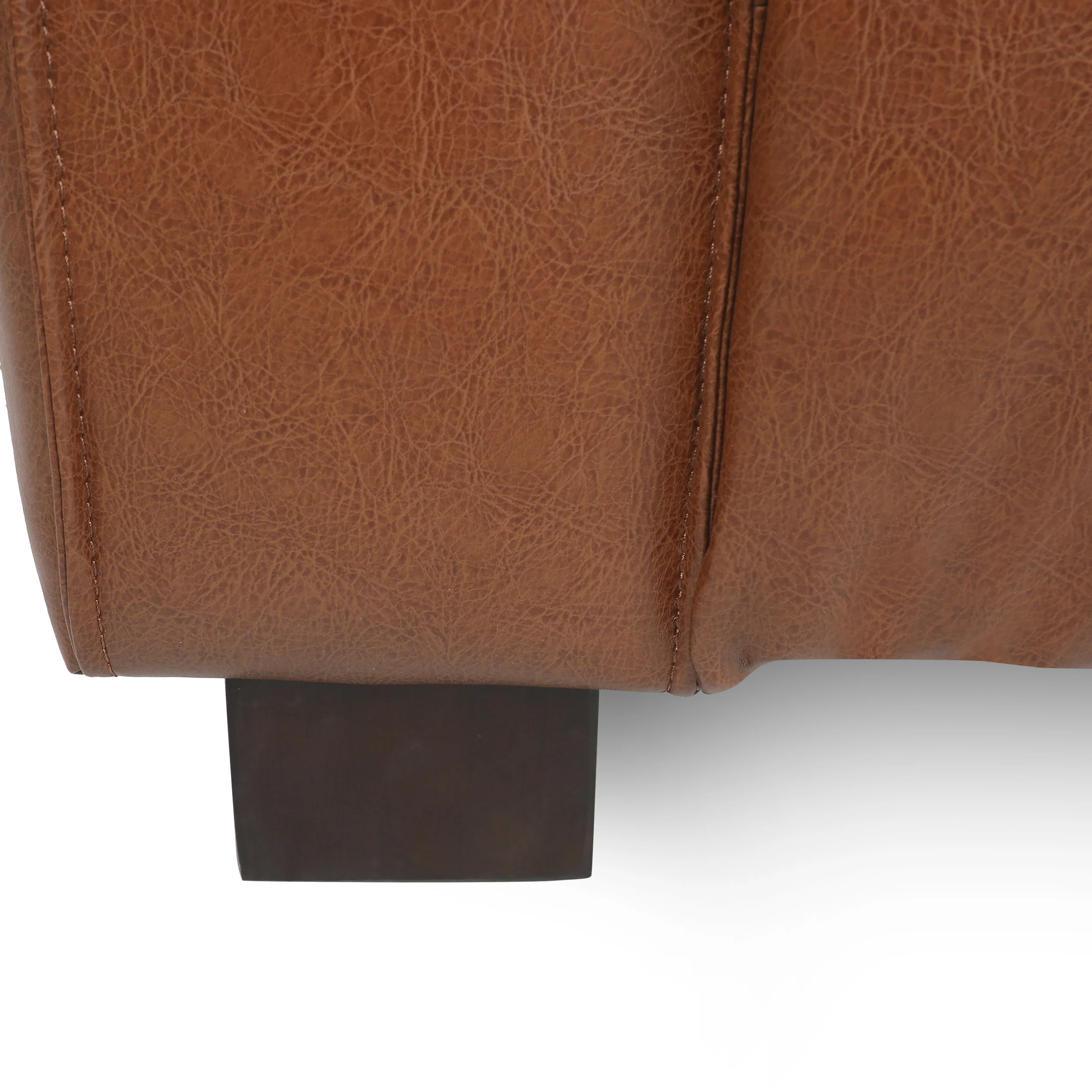 Minkler Contemporary Faux Leather 3 Seater Sofa - furnishings