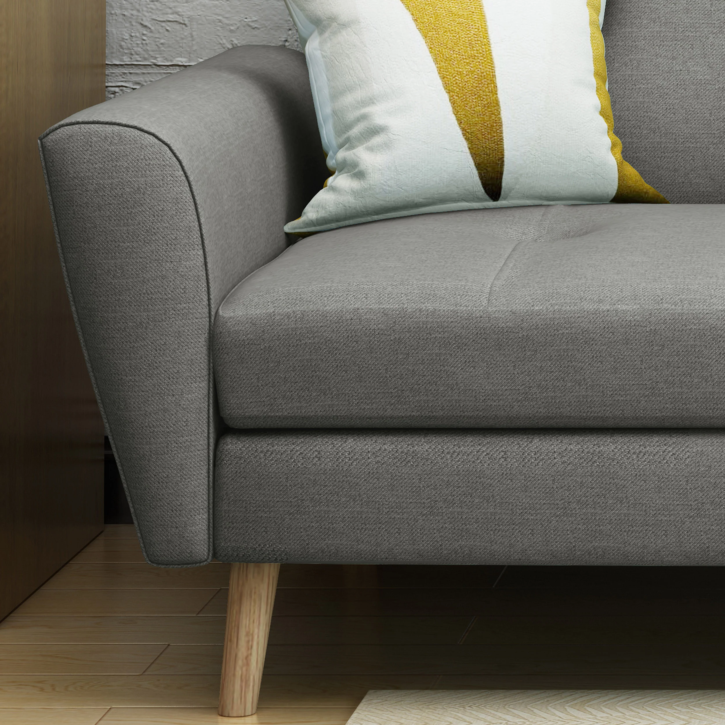 Angelica Mid-Century Modern Fabric Tufted Sofa - furnishings