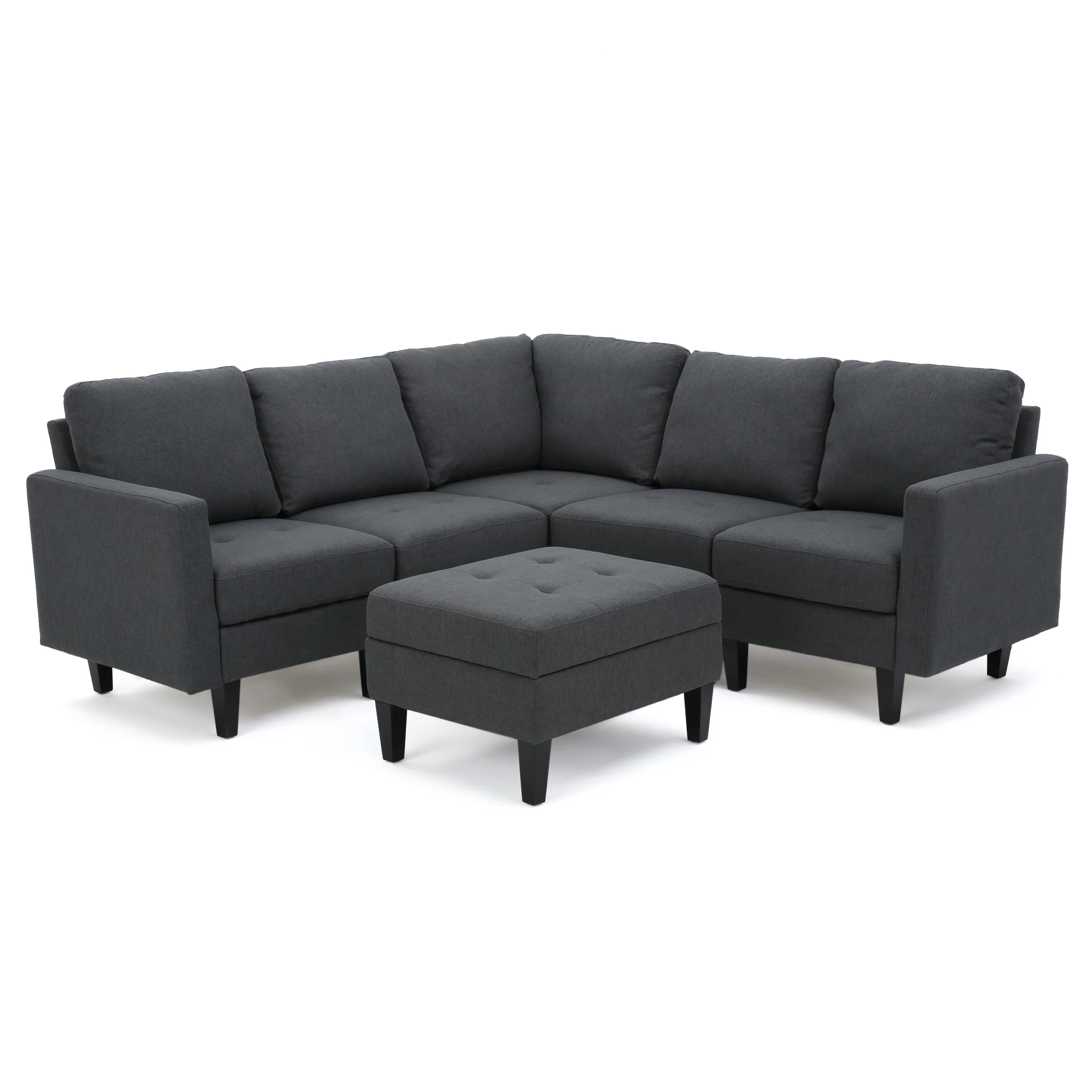 Bridger Fabric Sectional Couch with Ottoman - furnishings