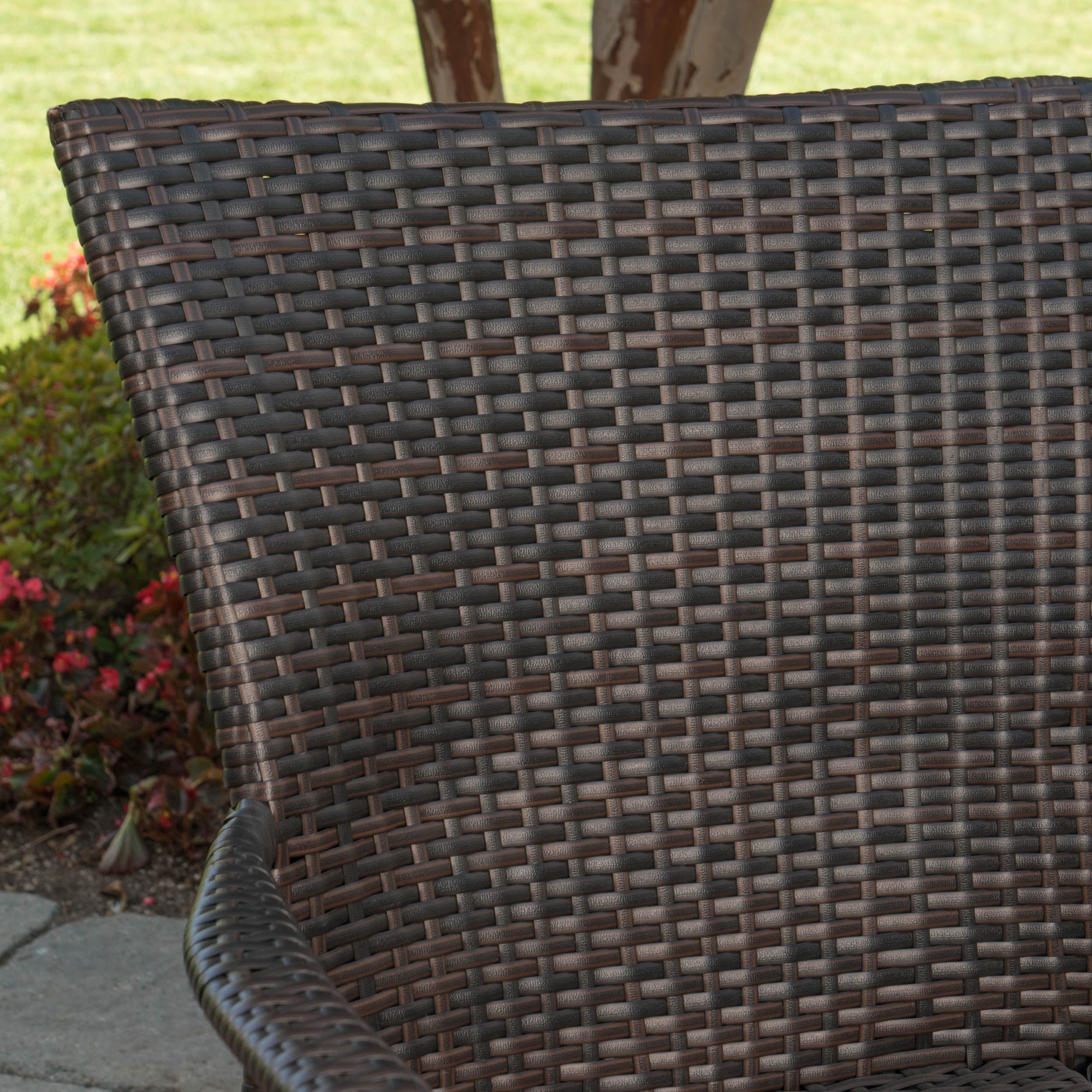 Soltice Outdoor 6 Piece Teak Finished Acacia Wood Dining Set with Multi-brown Chairs - furnishings