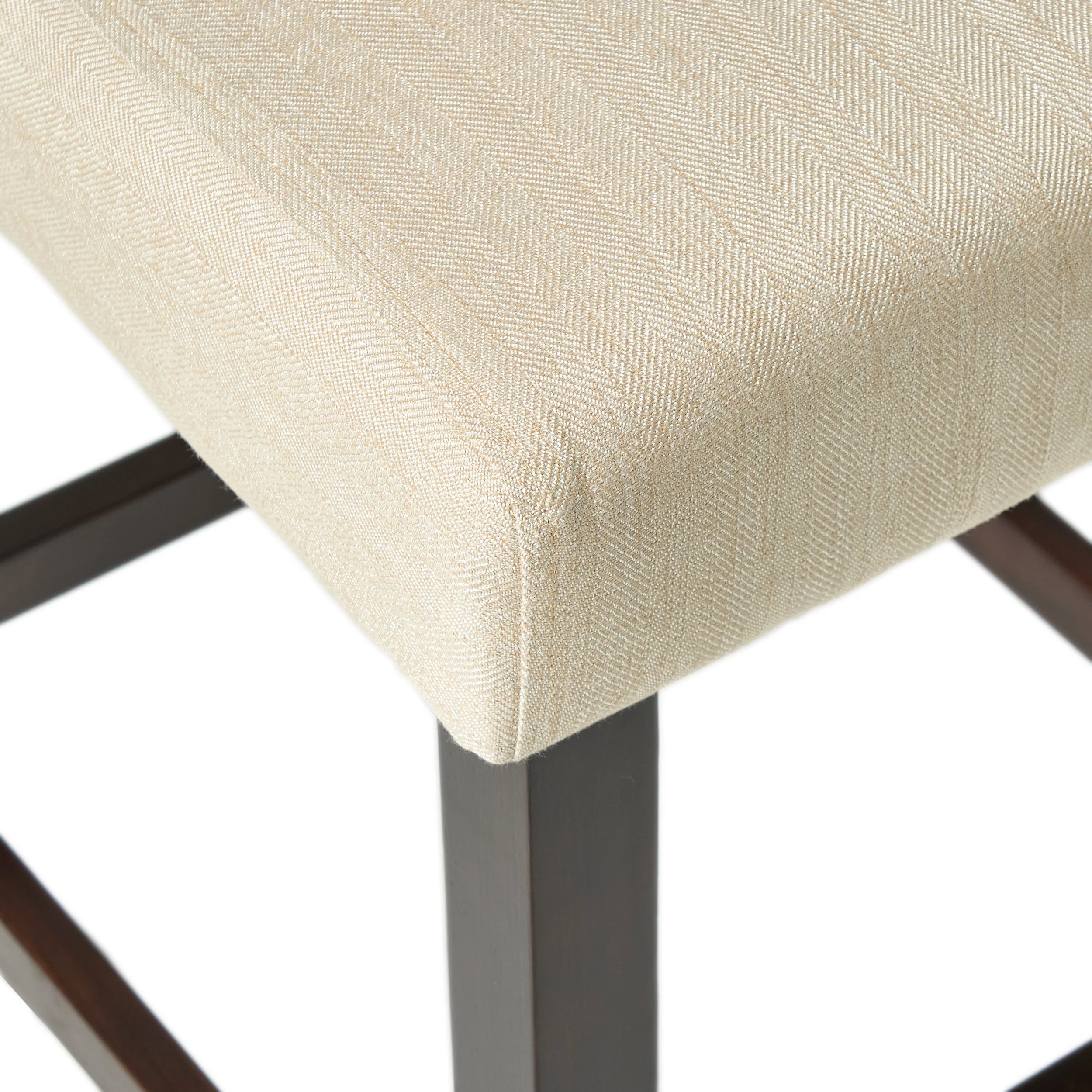 Etodens 26-Inch Brown Mahogany Acacia Counterstool with Beige Cushion (Set of 2) - furnishings
