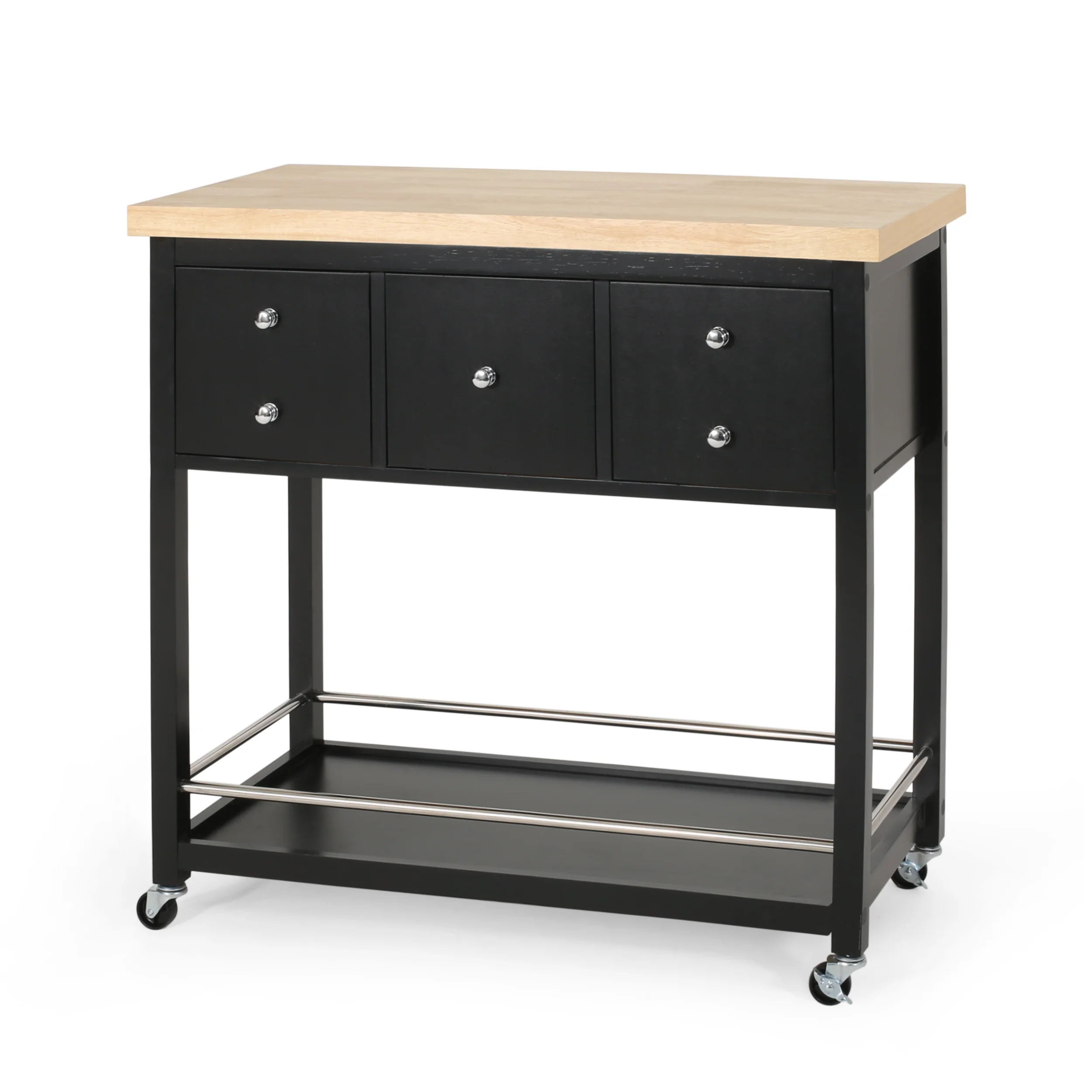 Tremont Contemporary Storage Kitchen Cart with Wheels - furnishings