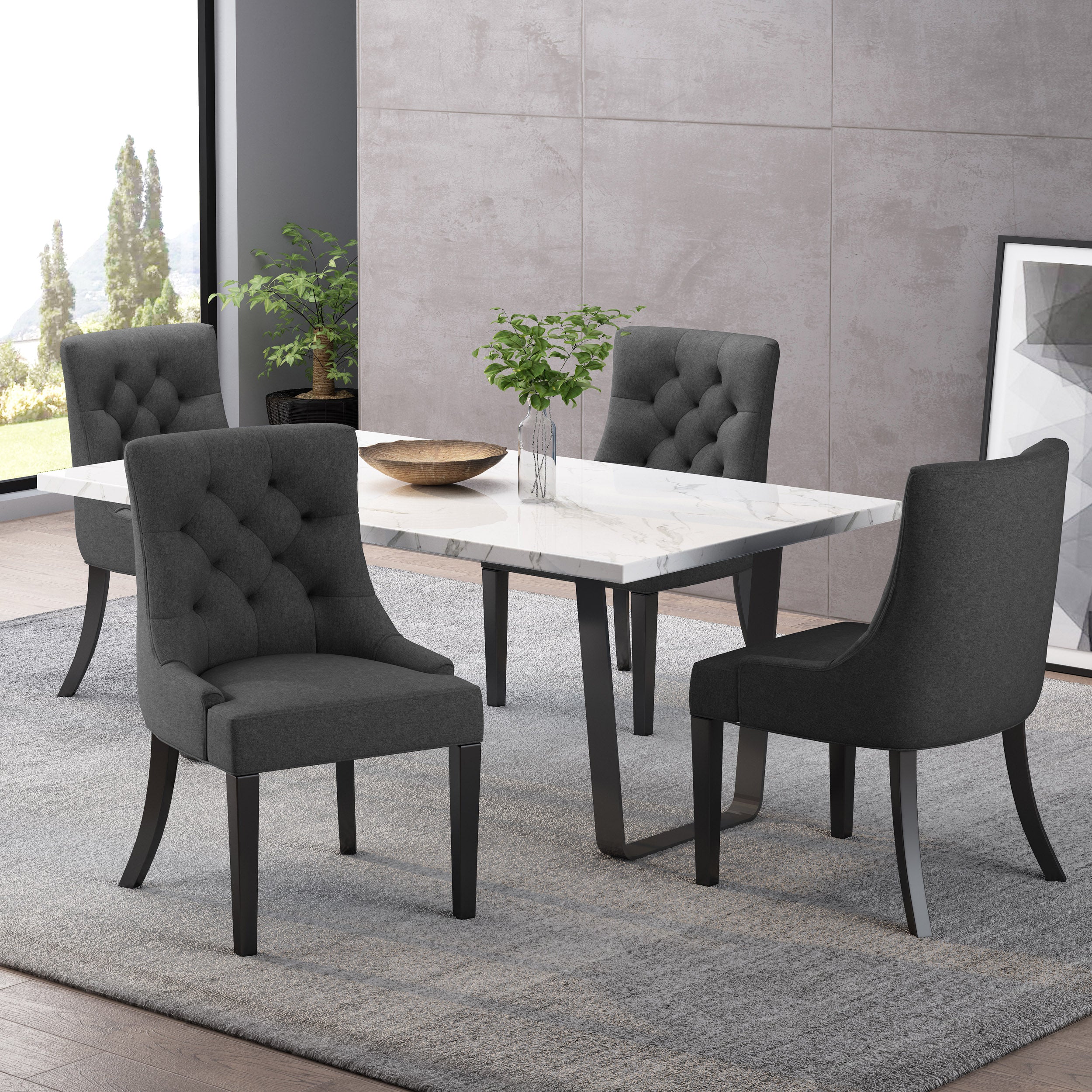 Stacy Hourglass Fabric Dining Chairs (Set of 4) - furnishings