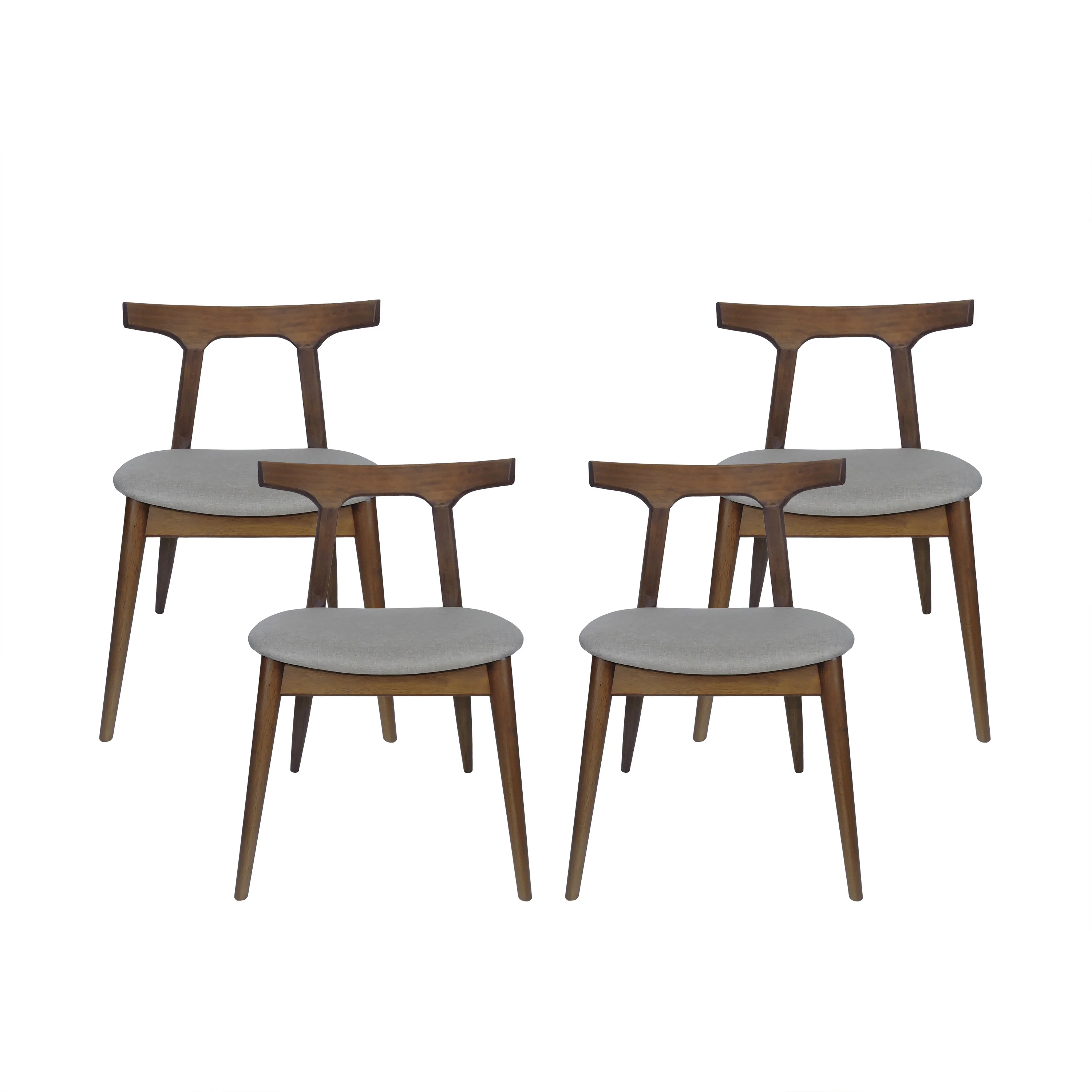 Danmore Mid Century Modern Fabric Upholstered Dining Chairs, Set of 4 - furnishings