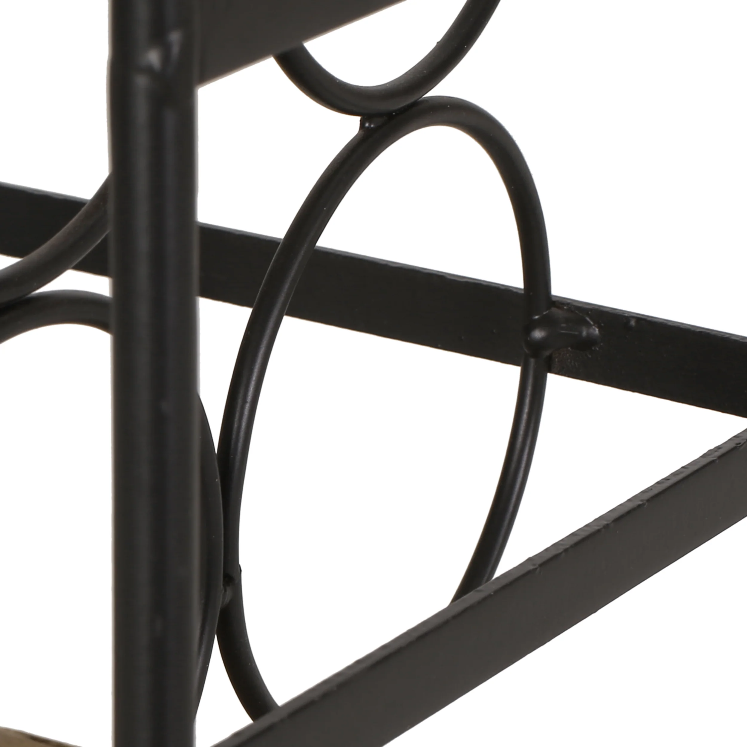 Gurnett Modern Industrial 6 Bottle Tabletop Wine Rack, Natural and Black - furnishings