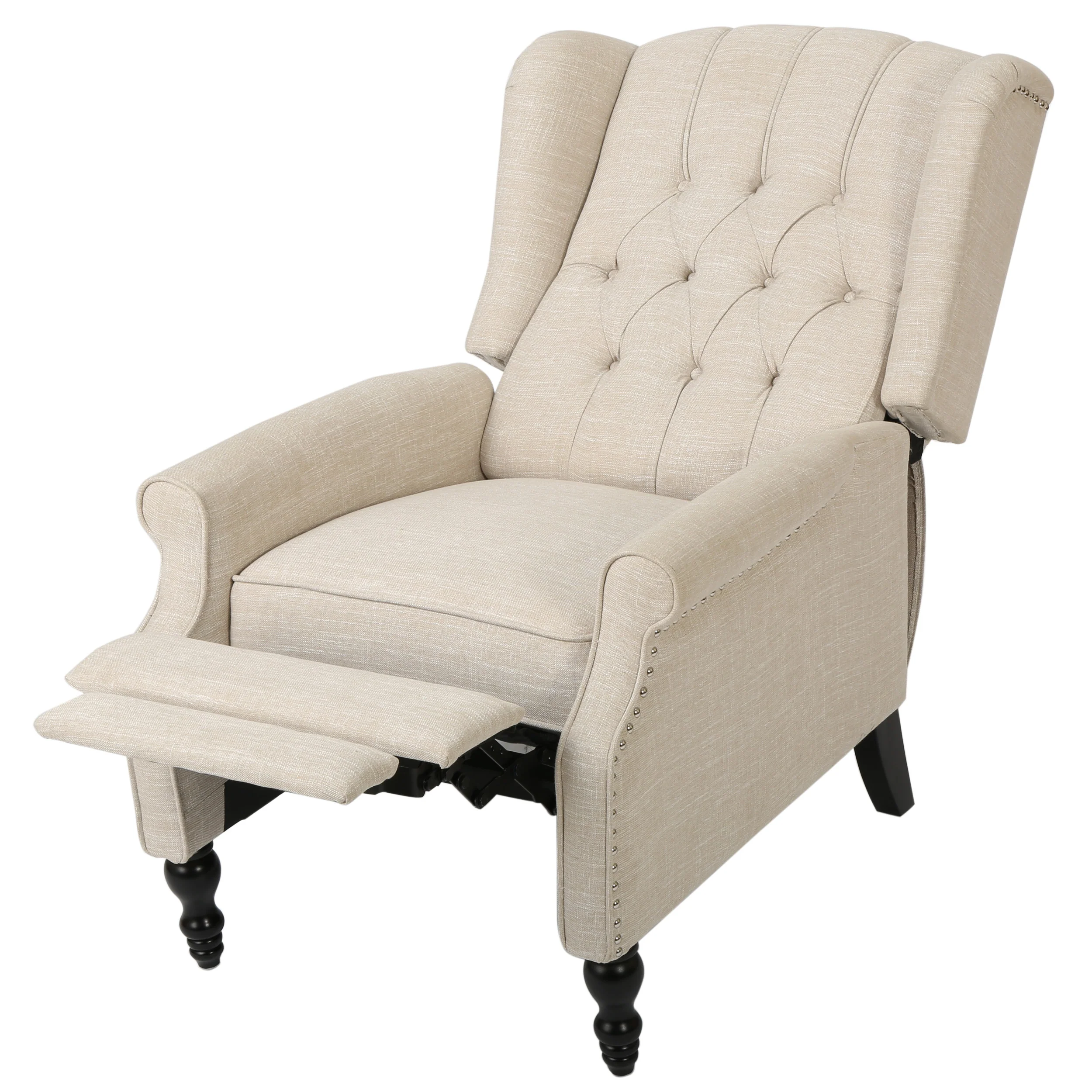 Elizabeth Contemporary Tufted Fabric Recliner (Set of 2) - furnishings