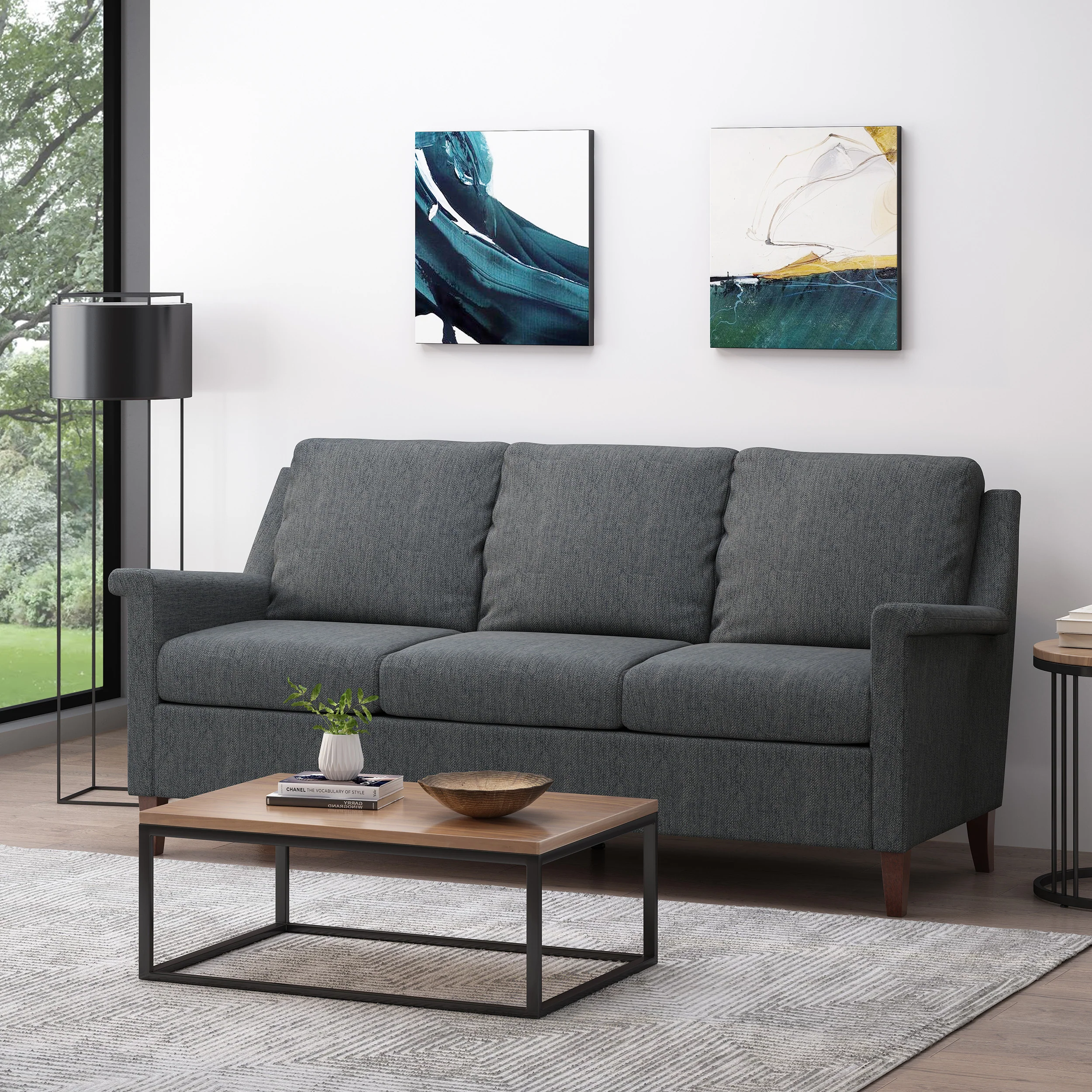Franz Contemporary 3 Seater Fabric Sofa - furnishings