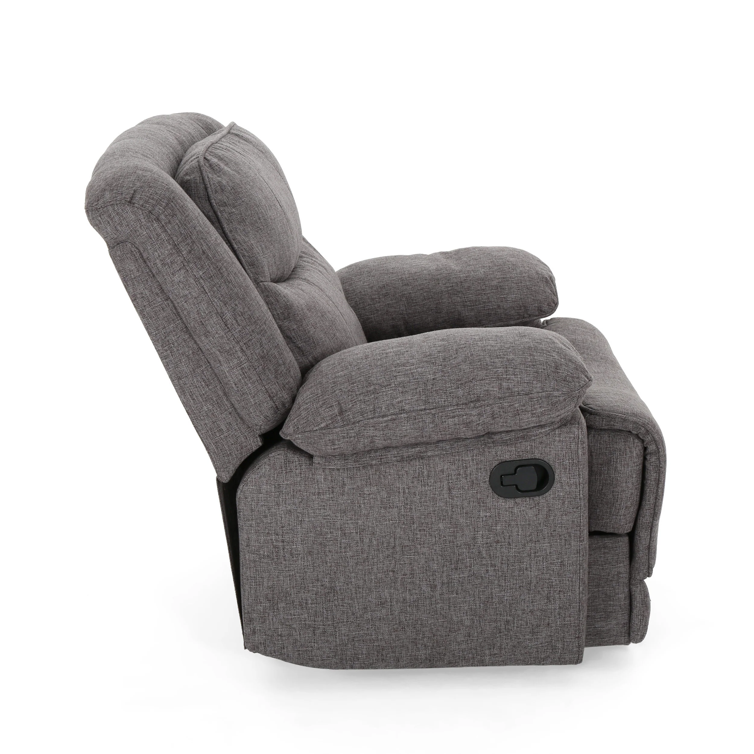 Antoinette Contemporary Pillow-Tufted Upholstered Fabric Glider Recliner - furnishings