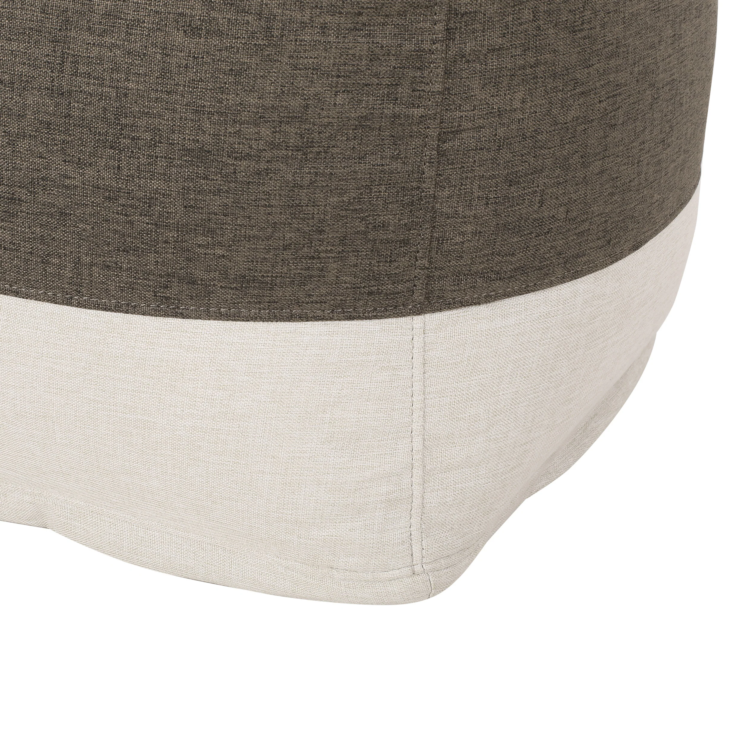 Punjab Tattnall Contemporary Two Tone Fabric Cube Pouf - furnishings