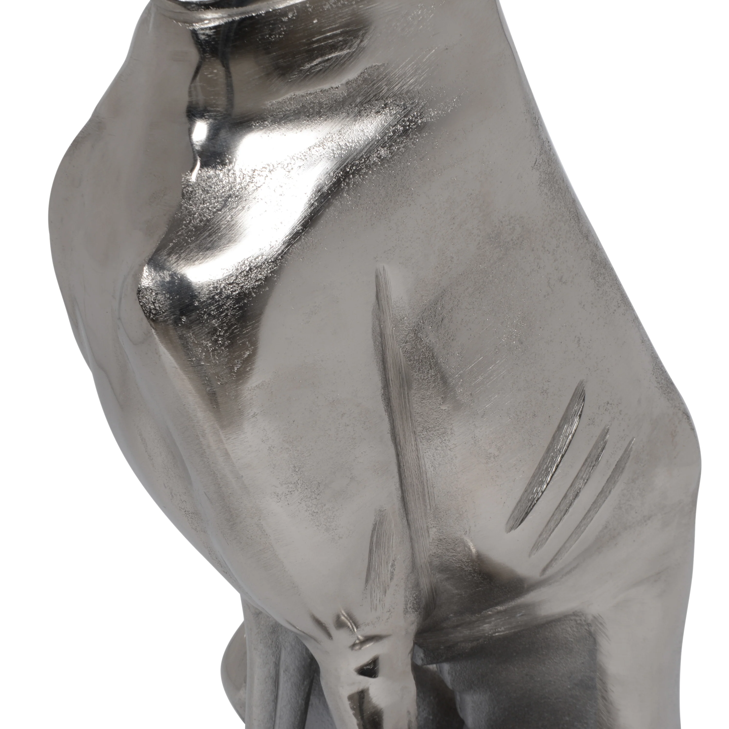 Lismore Aluminum Greyhound Statue, Raw Nickel - furnishings