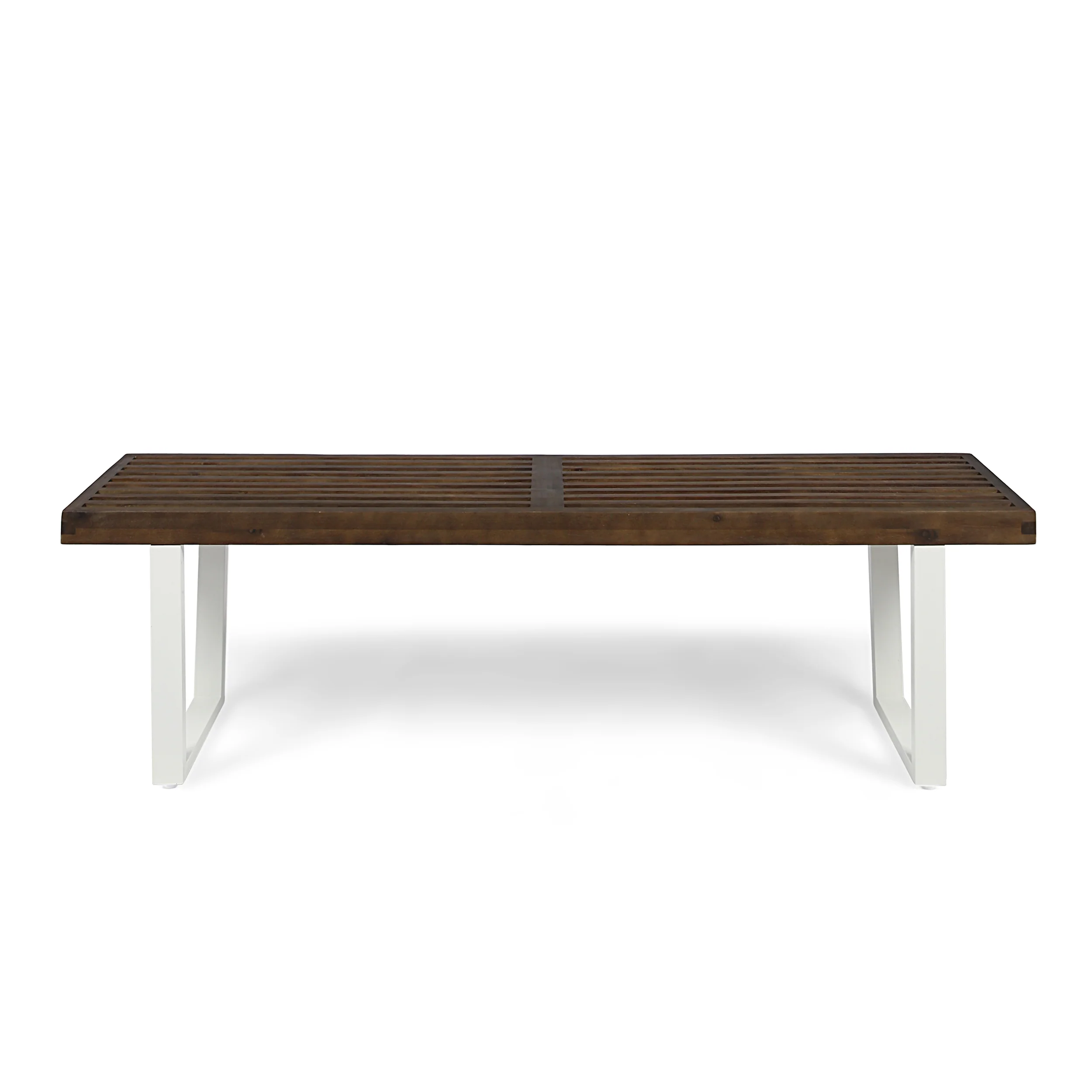 Joa Patio Dining Bench, Acacia Wood with Iron Legs, Modern, Contemporary - furnishings