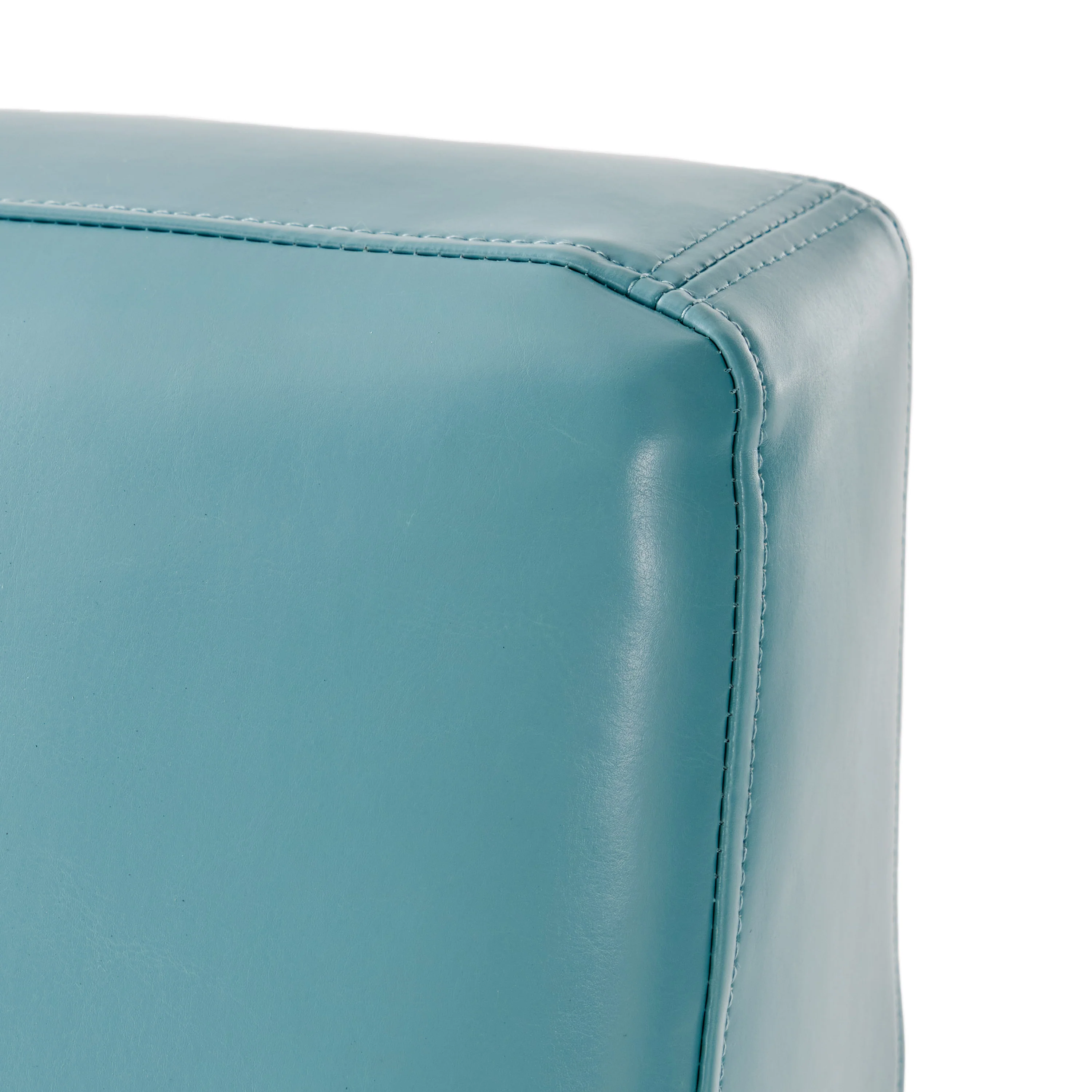Addison Contemporary Teal Blue Leather Club Chair with Scrolled Arms - furnishings