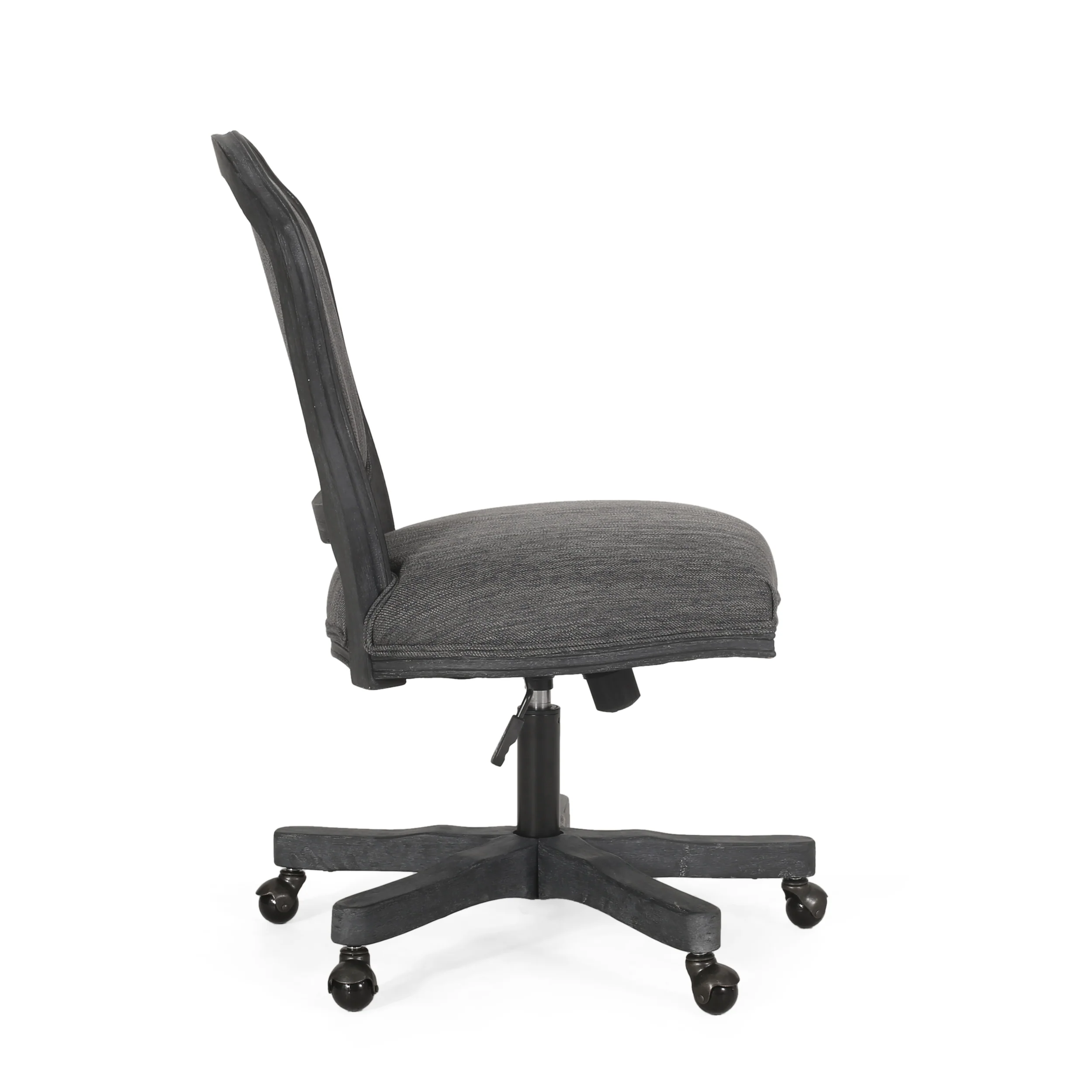 Oakes French Country Upholstered Swivel Office Chair - furnishings