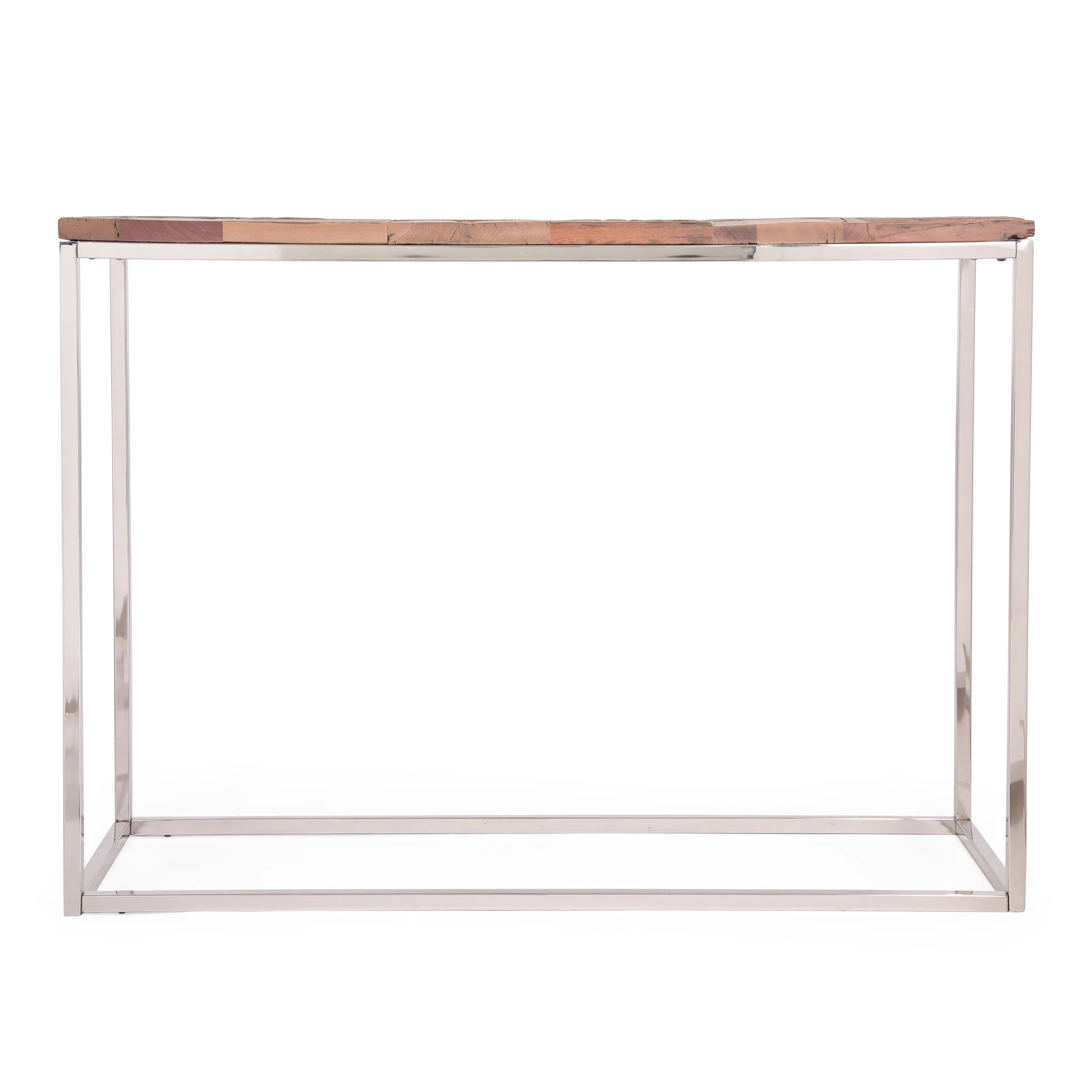 Brockton Boho Glam Handcrafted Wood Console Table, Natural and Silver - furnishings