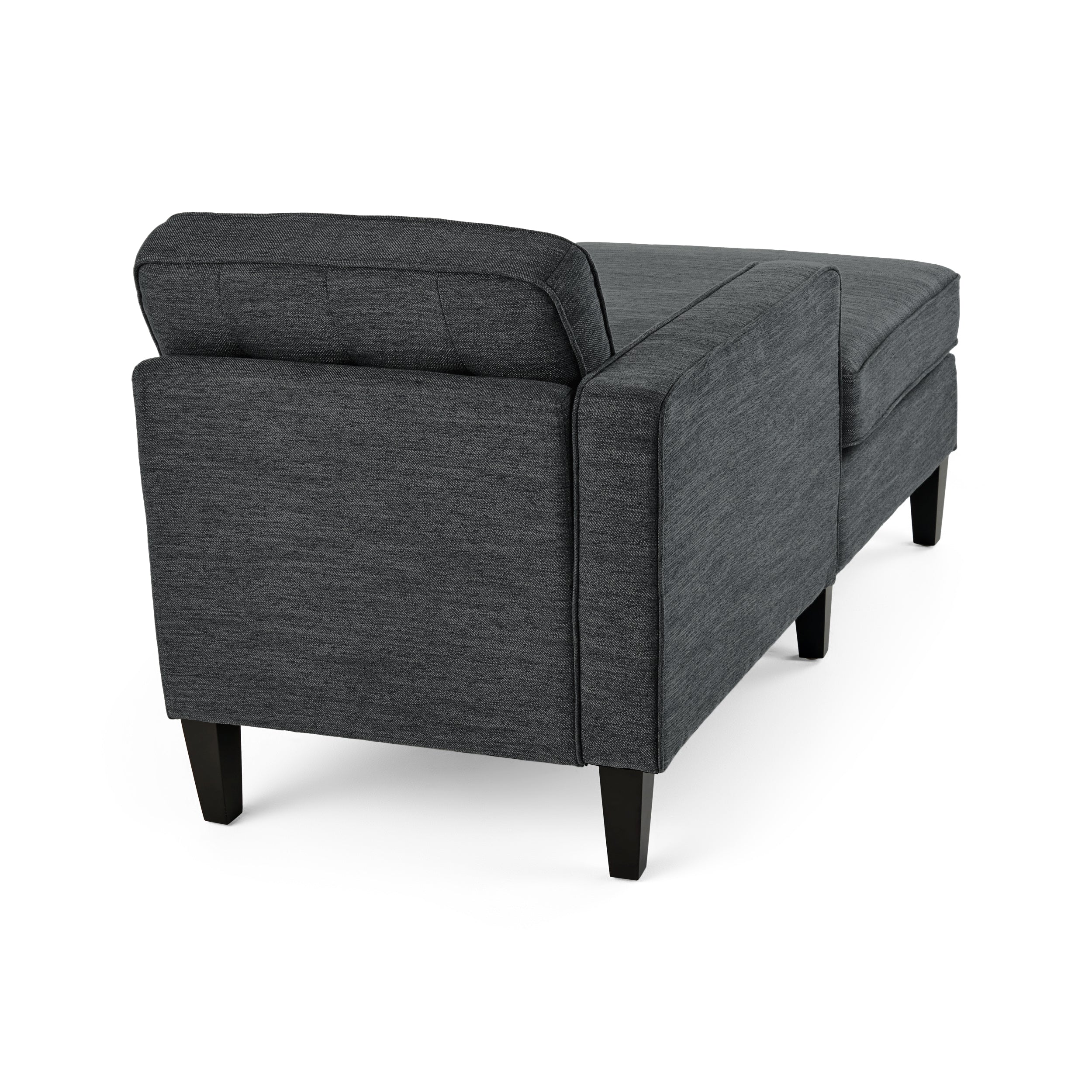 Grace Contemporary Fabric Chaise Sectional with Button Accents - furnishings