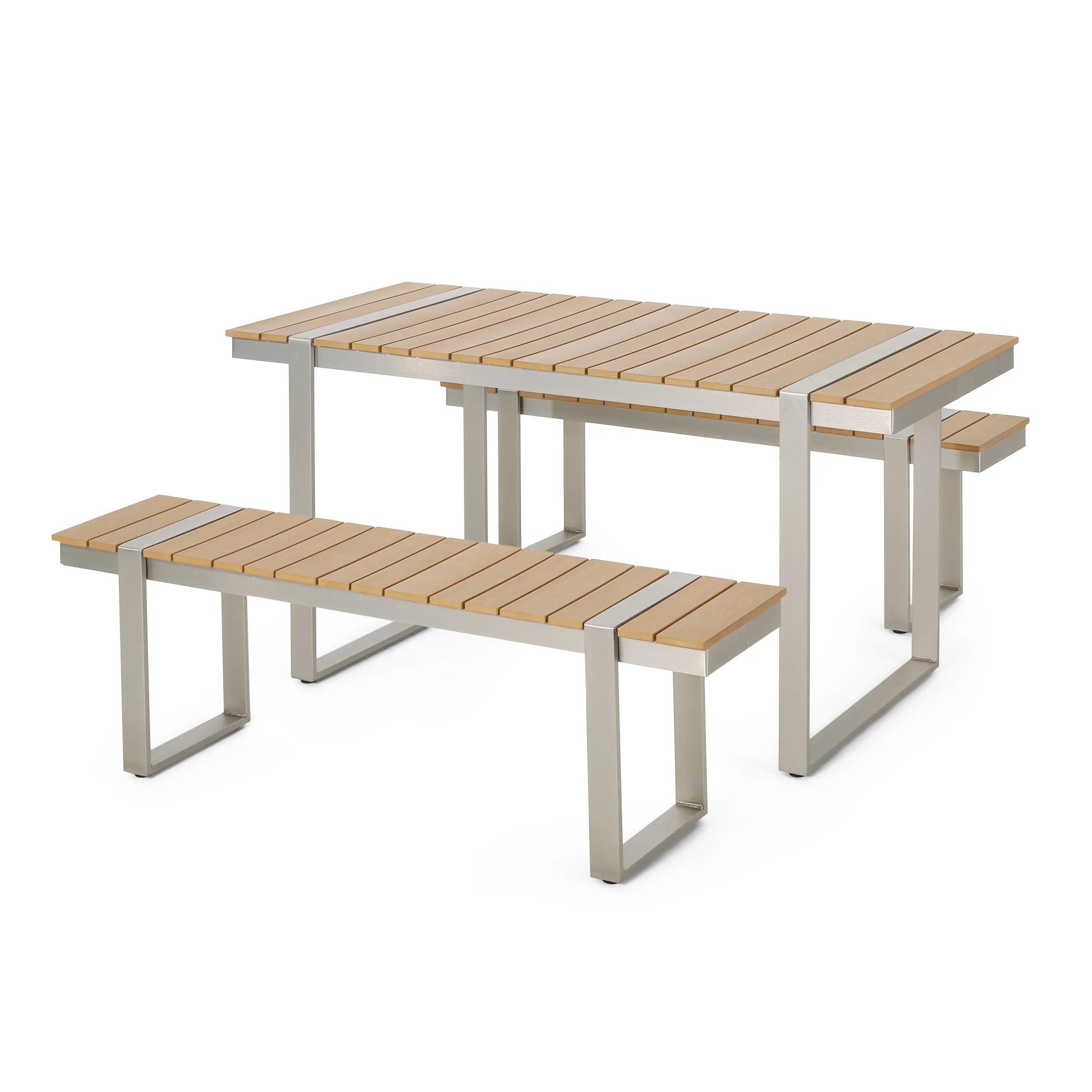 Mora Outdoor 3 Piece Aluminum Picnic Set - furnishings