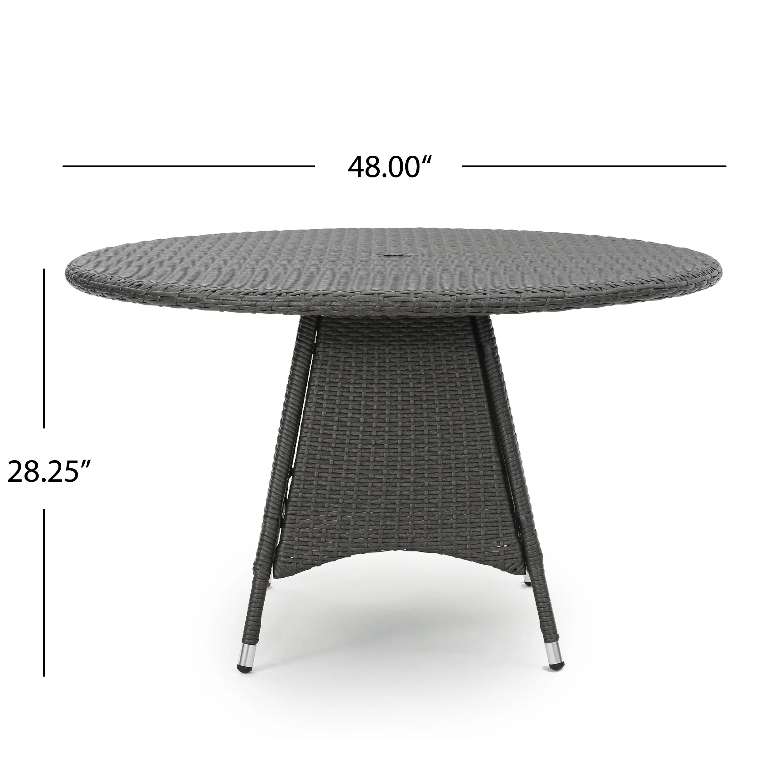 Oliver Outdoor 5 Piece Wicker Dining Set, Grey - furnishings