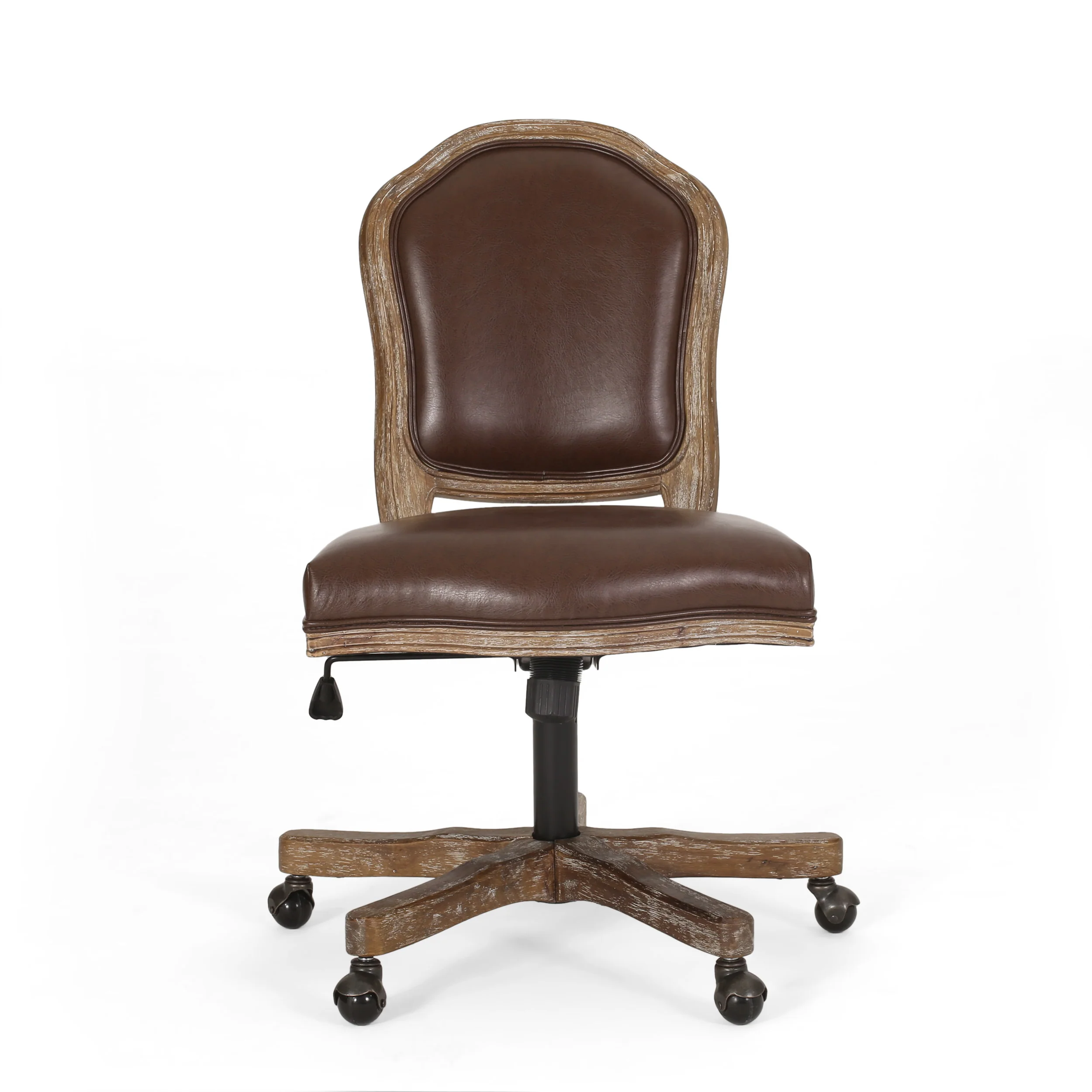 Oakes French Country Upholstered Swivel Office Chair - furnishings