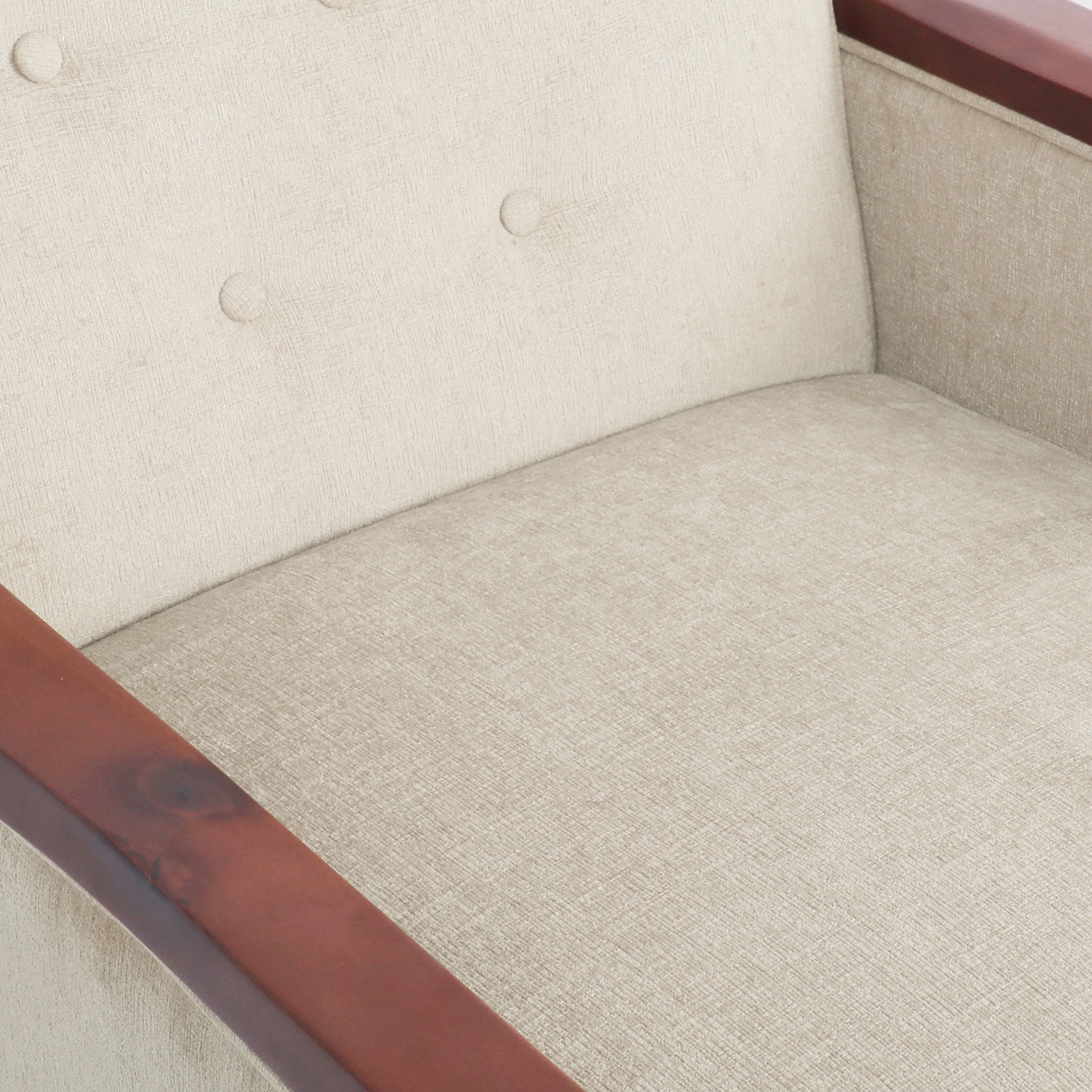 Albatros Mid Century Modern Fabric Tufted Wood Pushback Recliner - furnishings