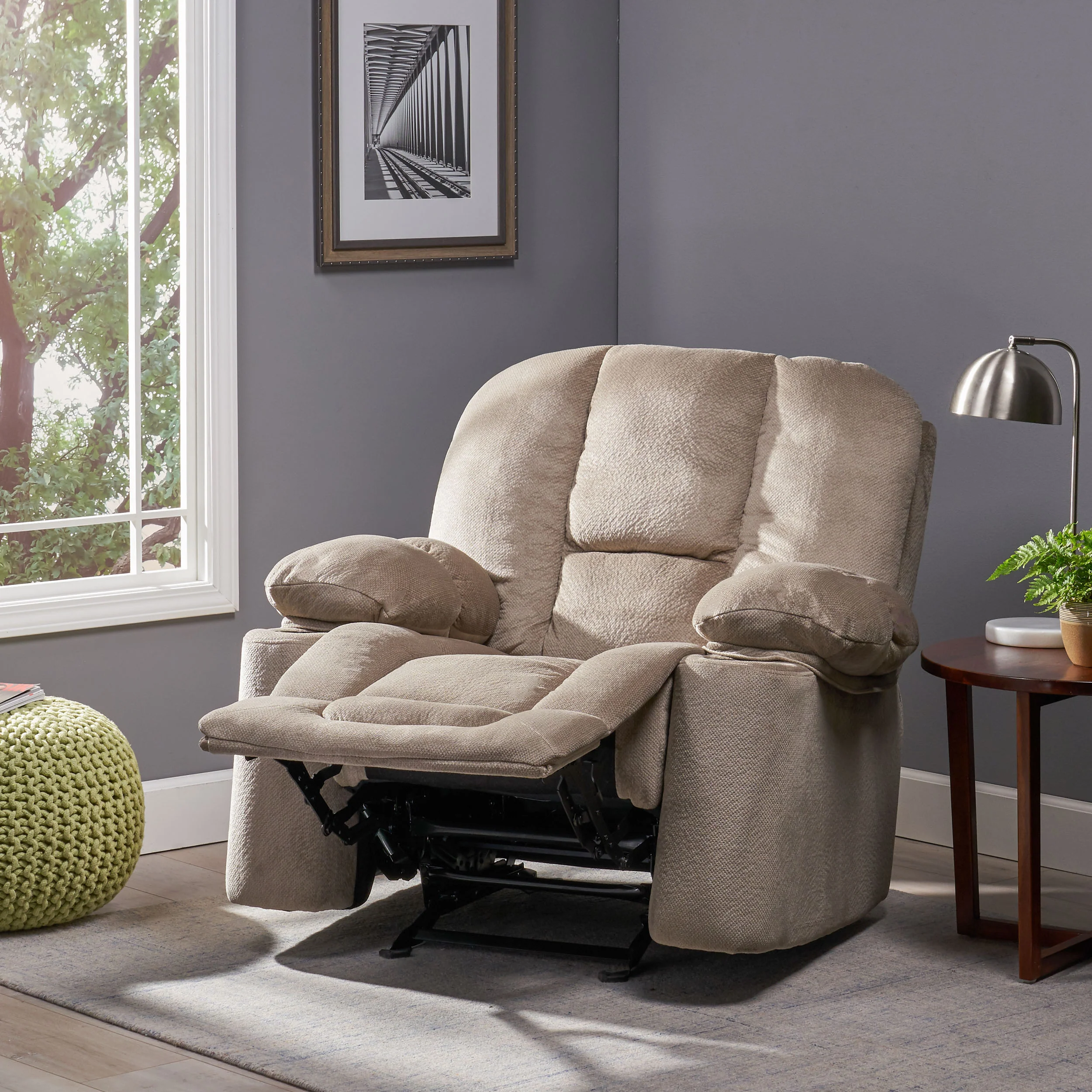 Raymond Fabric Glider Recliner Club Chair - furnishings