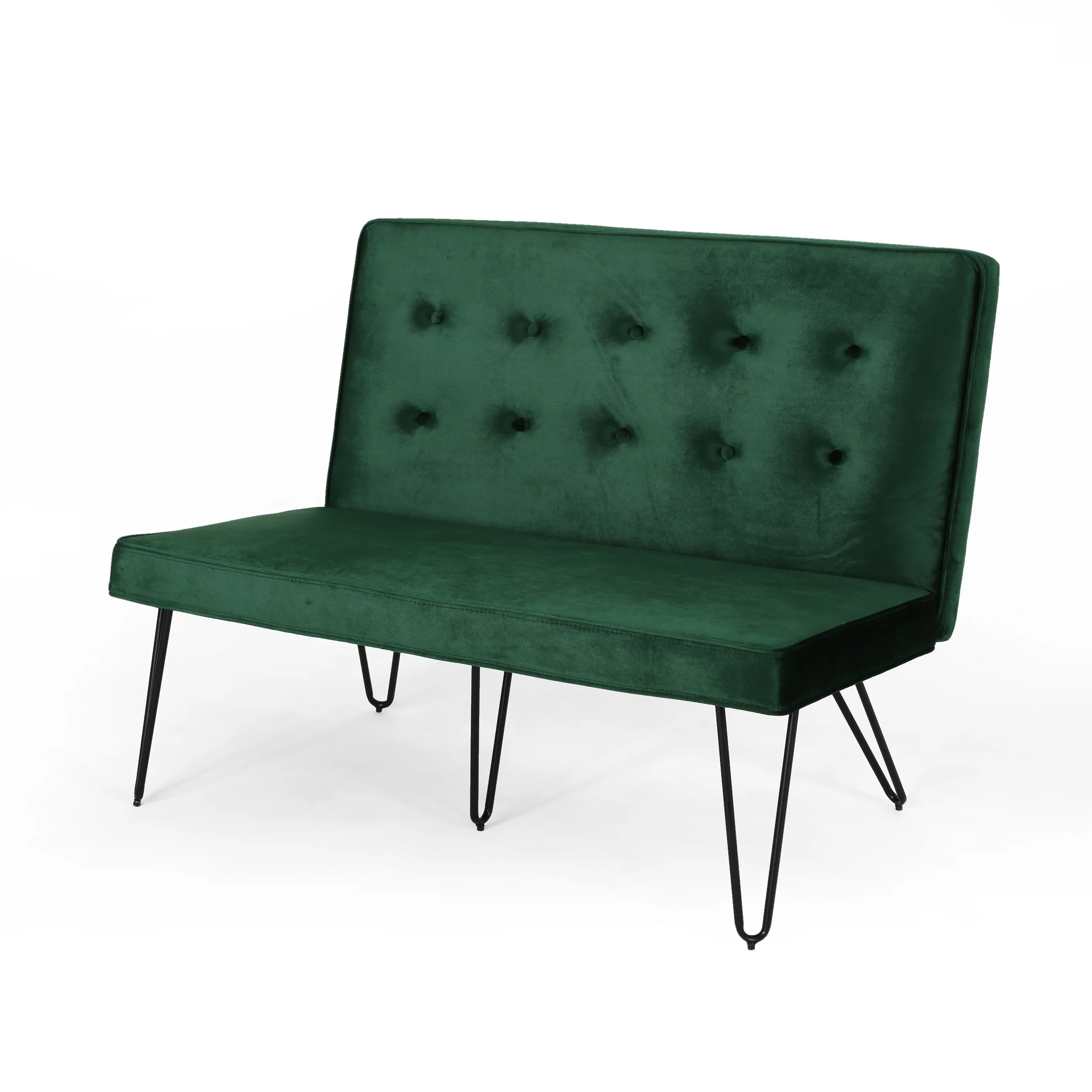 Beatrice Modern Tufted Velvet Dining Bench Settee with Hairpin Legs - furnishings