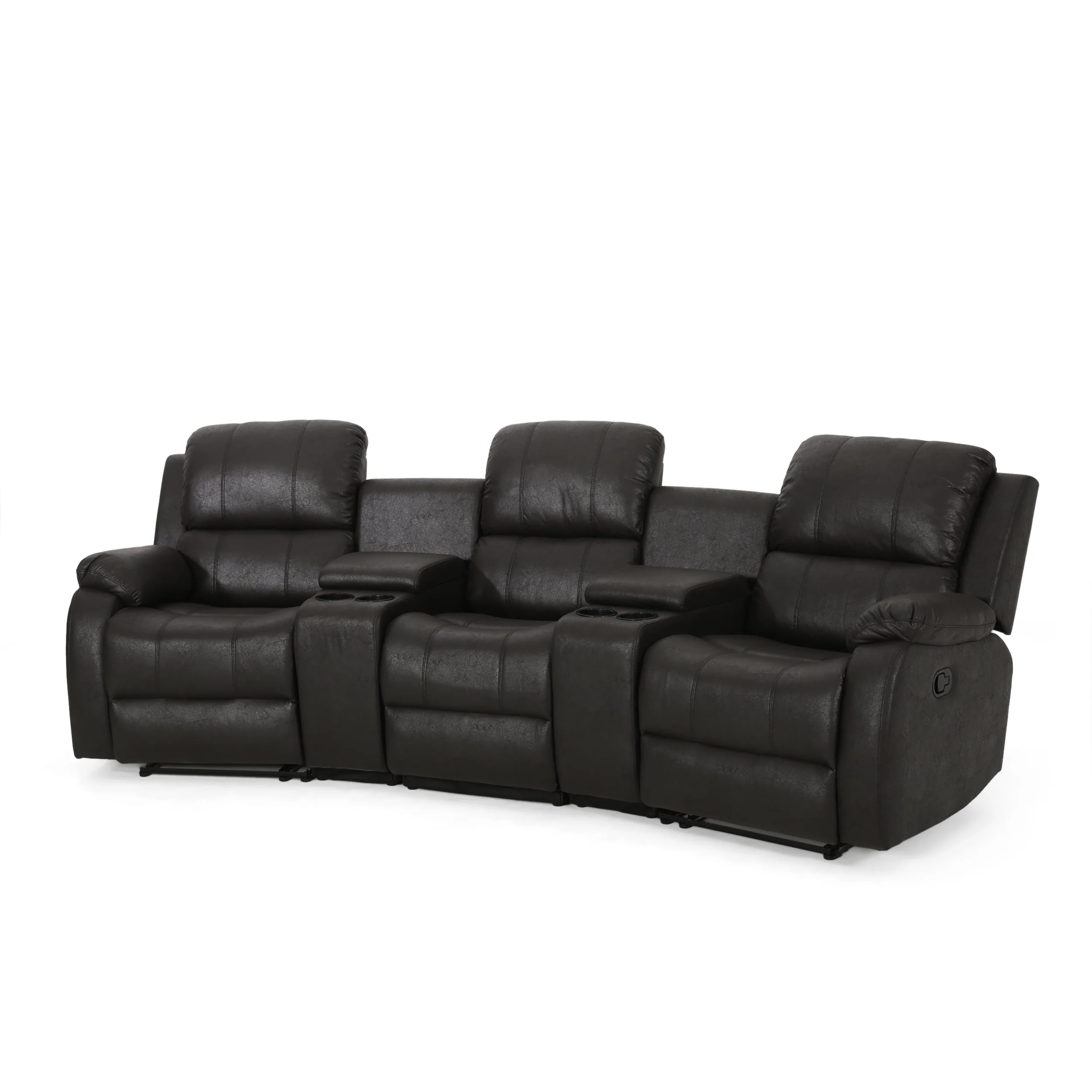 Lunsford Contemporary Upholstered Theater Seating Reclining Sofa - furnishings