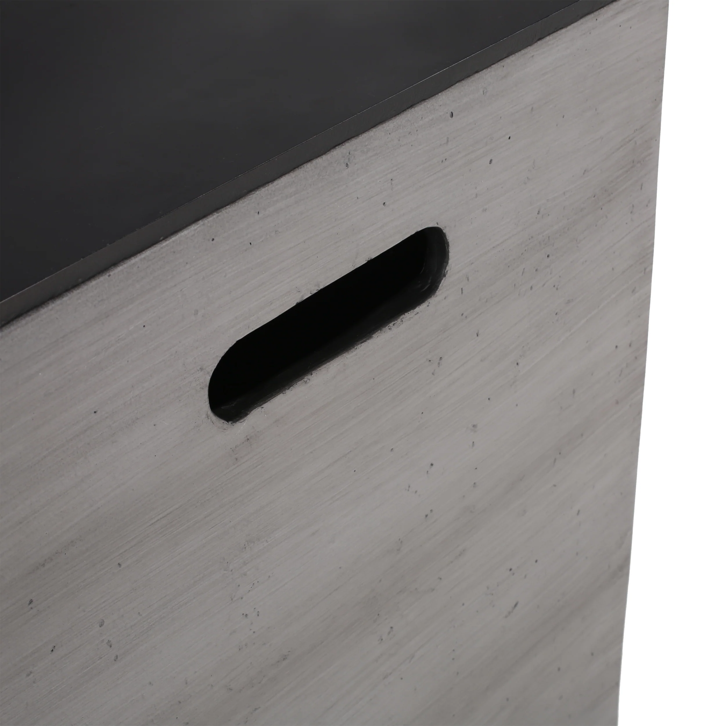 Harmon Outdoor Lightweight Concrete and Ceramic Tank Holder Side Table, Dark Gray and Black - furnishings