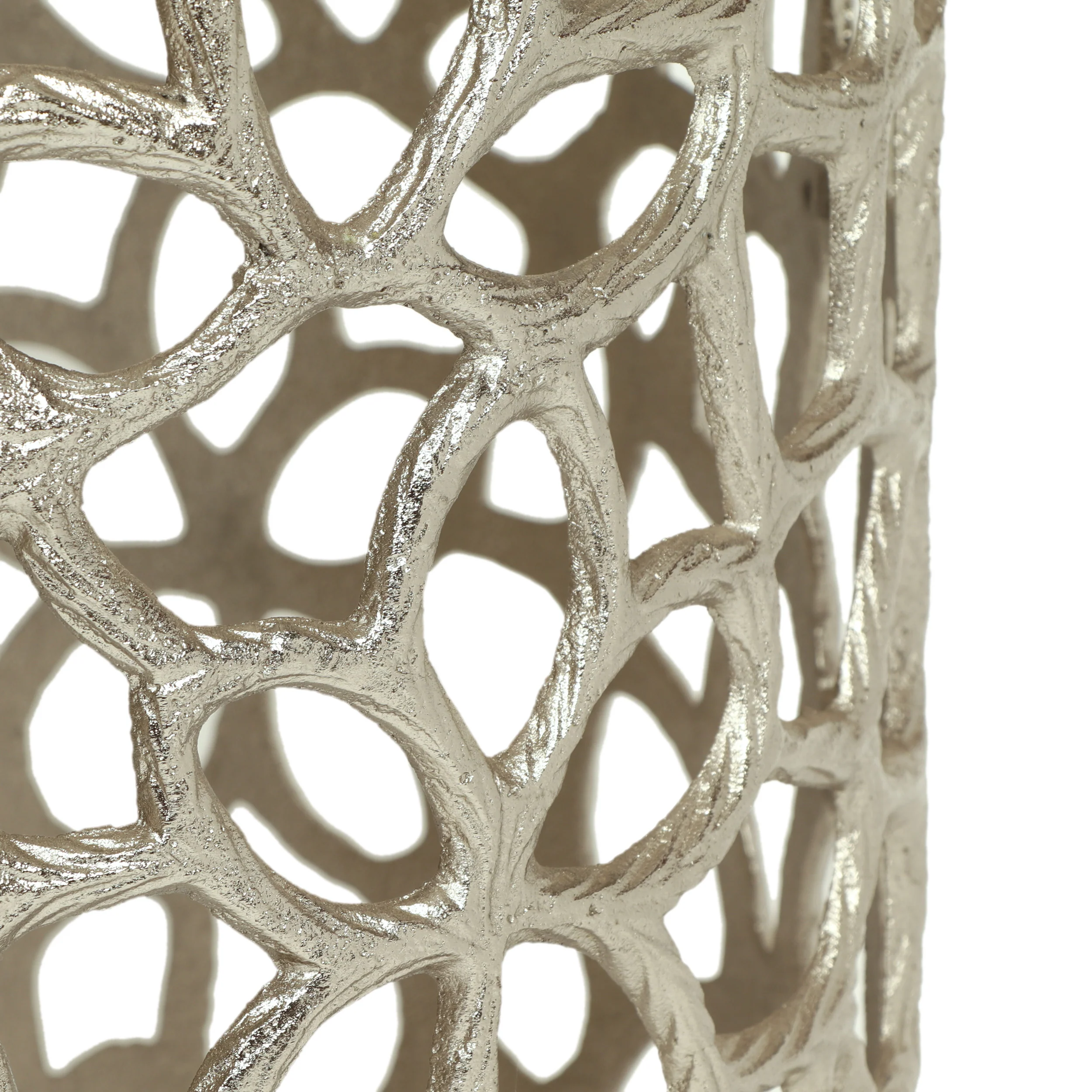 Graciela Modern Iron Mesh Accent Table, Nickel Antique - furnishings