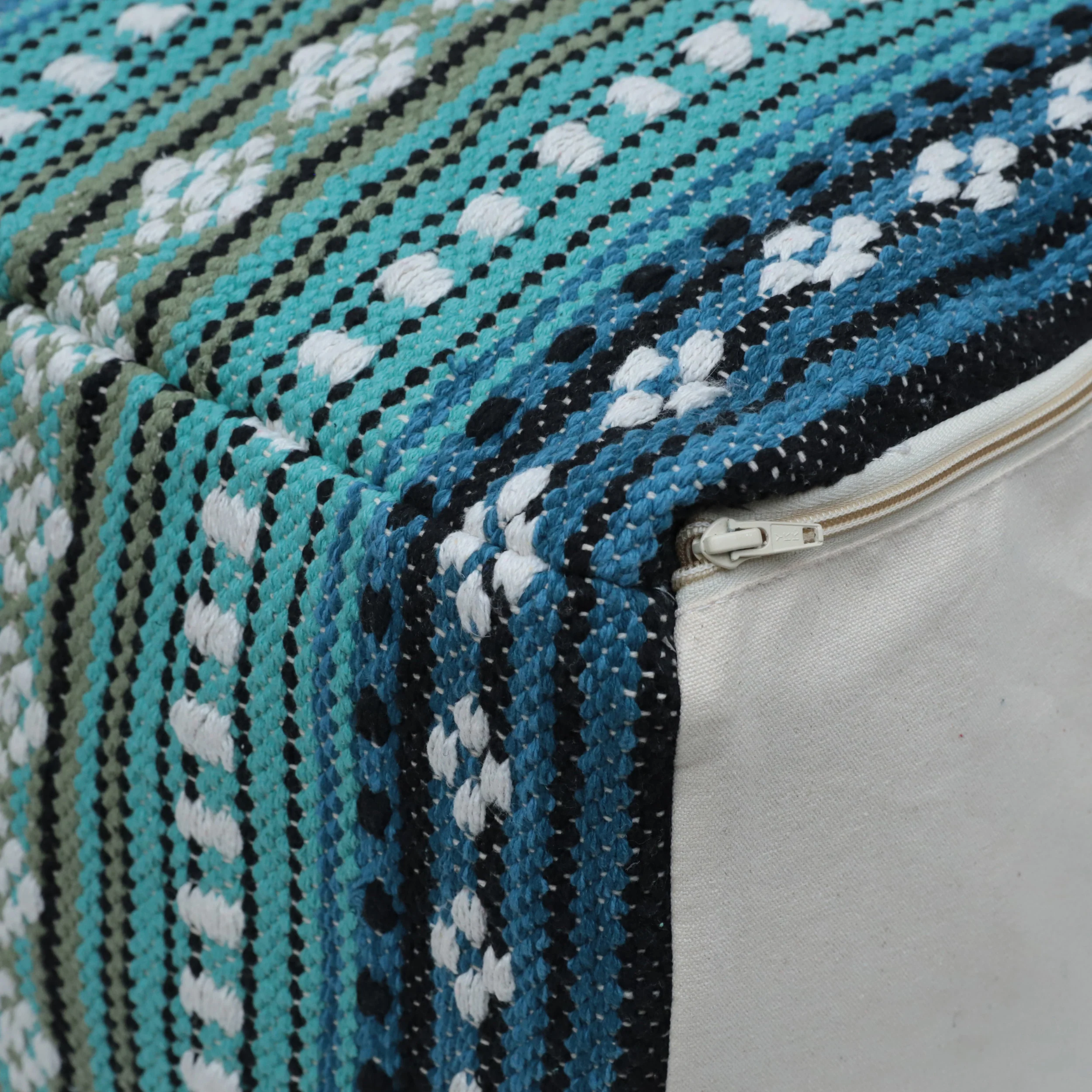 Hilliard Boho Handcrafted Peruvian Print Cube Pouf - furnishings