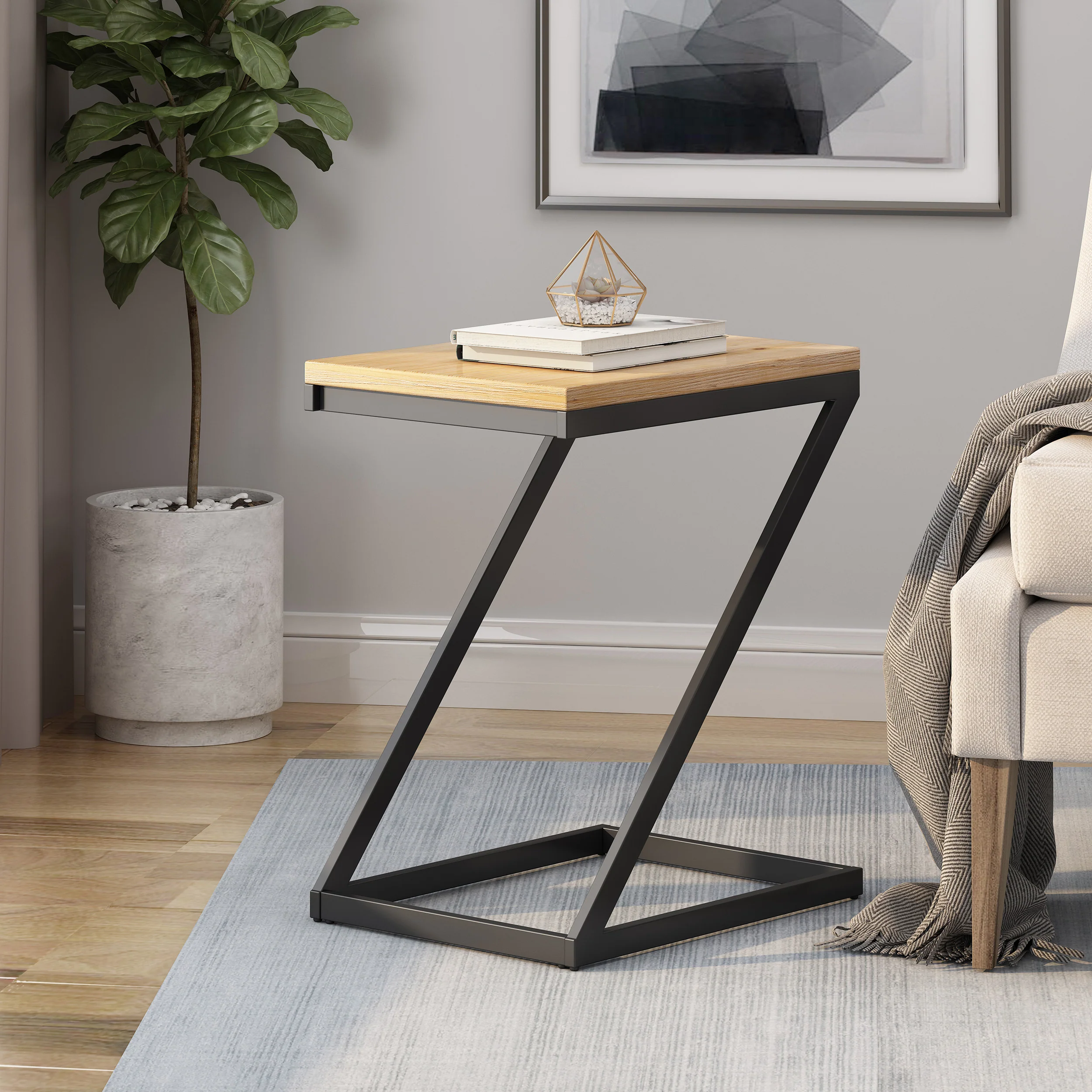 Shalynn Modern Industrial Side Table - furnishings