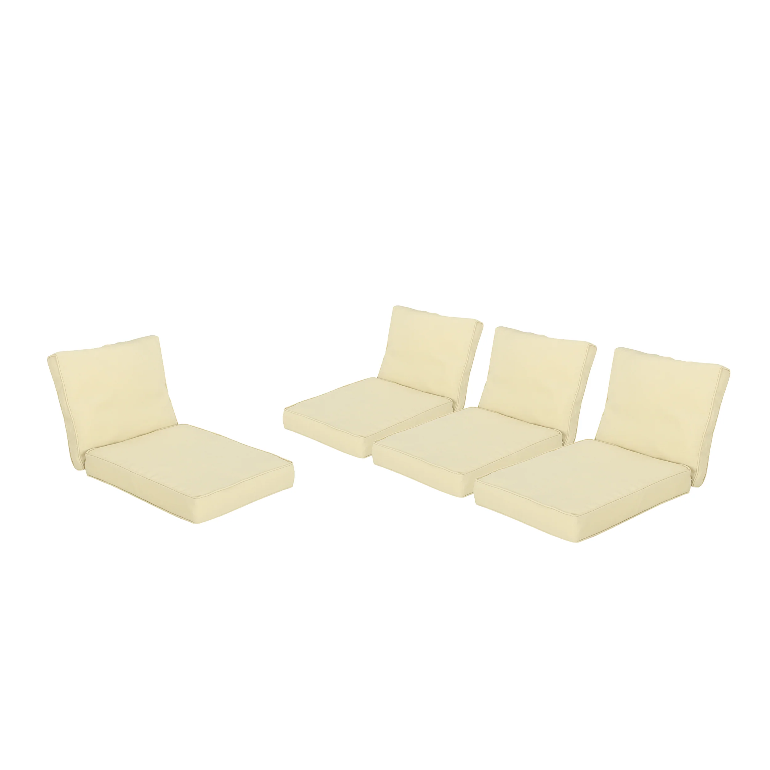 Atiyah Outdoor Water Resistant Fabric Club Chair Cushions with Piping (Set of 4) - furnishings