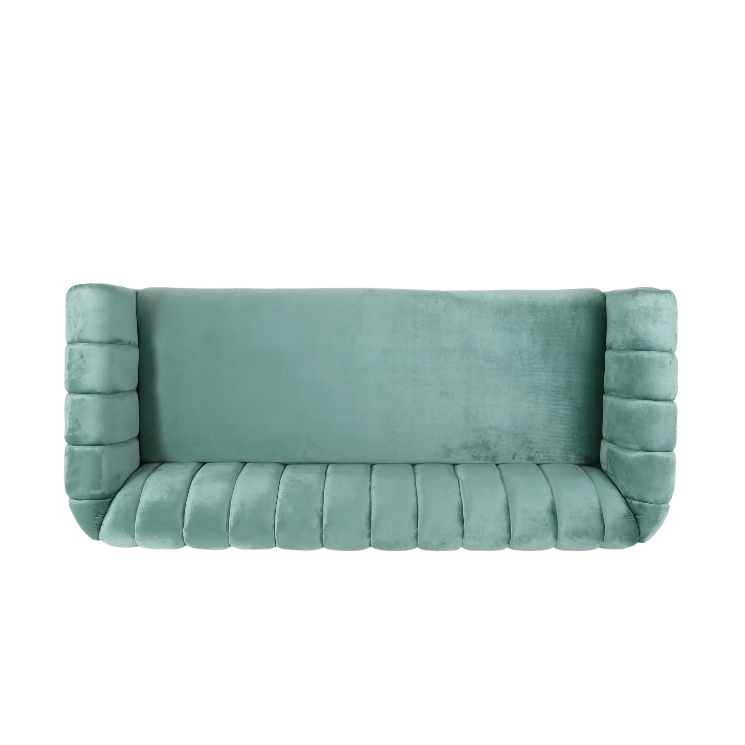 Worden Modern Glam Velvet Channel Stitch 3 Seater Sofa - furnishings