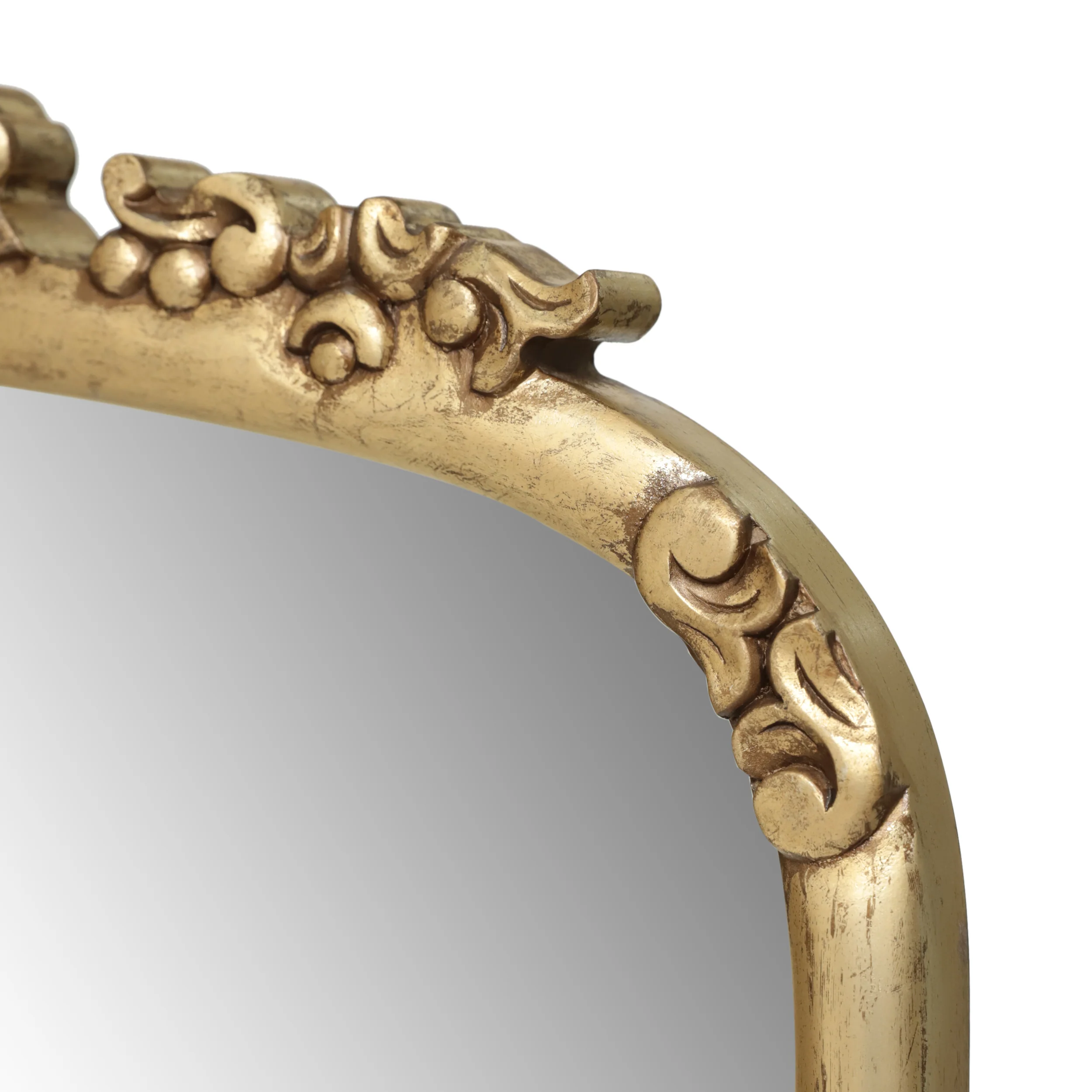Andrea Traditional Handcrafted Over Mantle Mirror, Antique Gold - furnishings