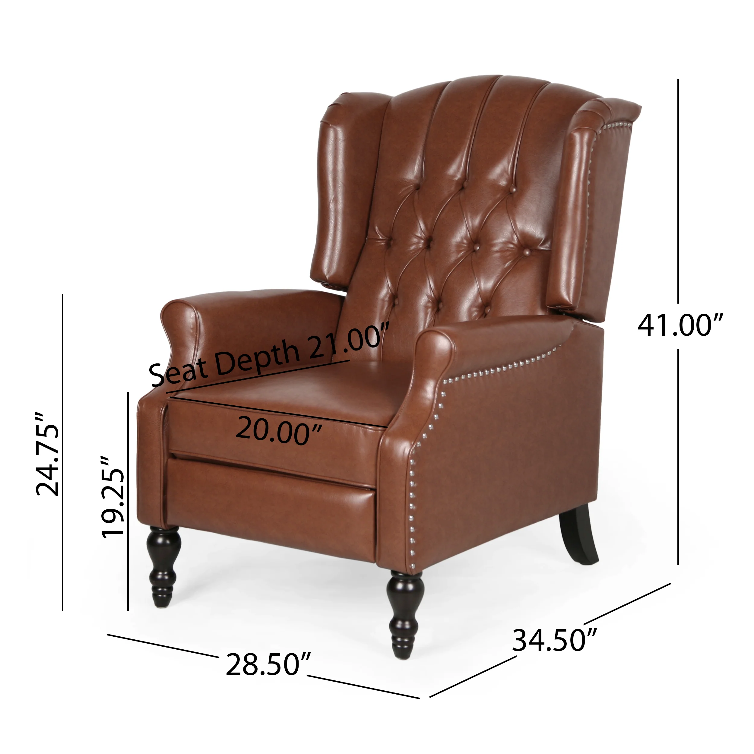 Temzyl Contemporary Tufted Recliner - furnishings
