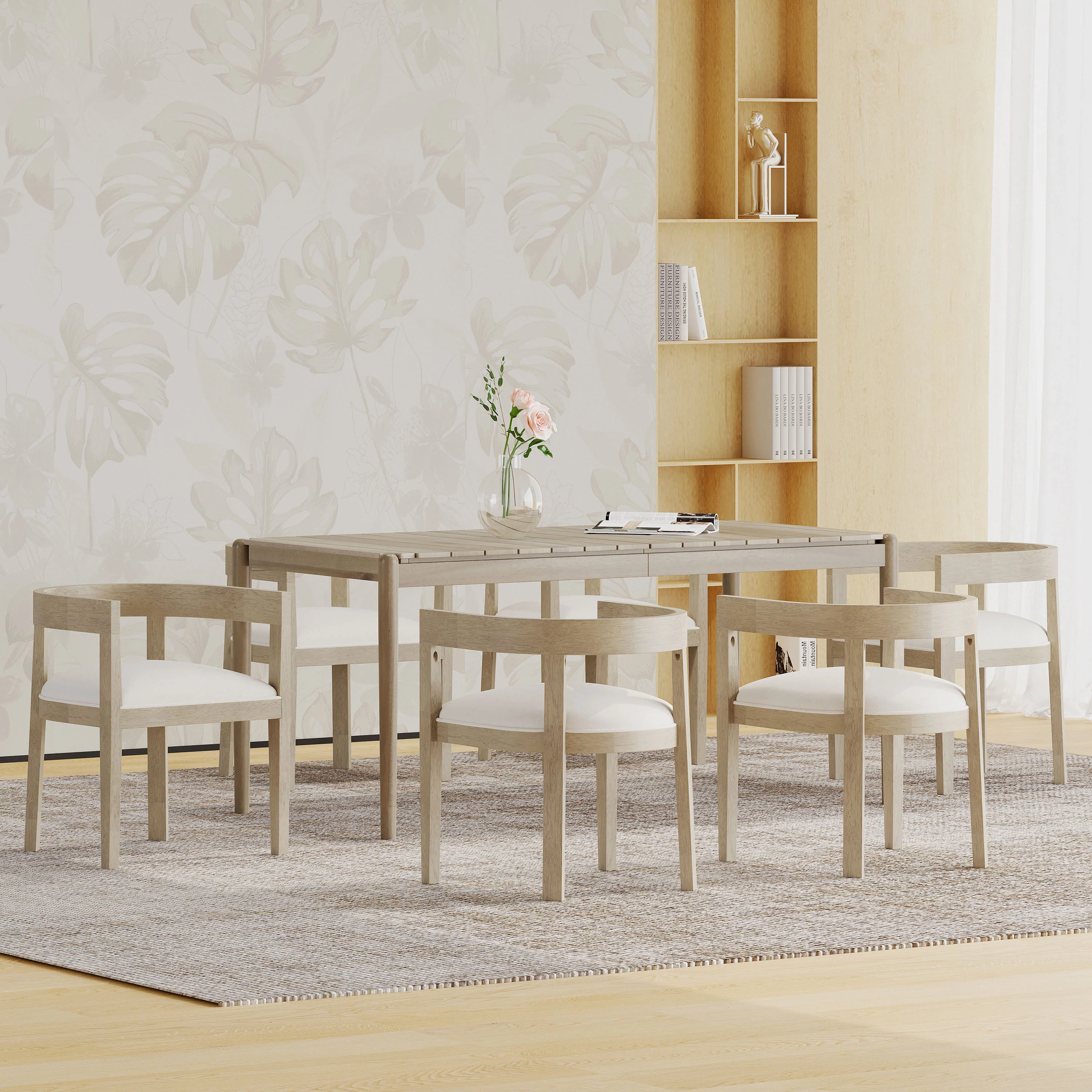 Helke Acacia Wood 7 Piece Dining Set - furnishings