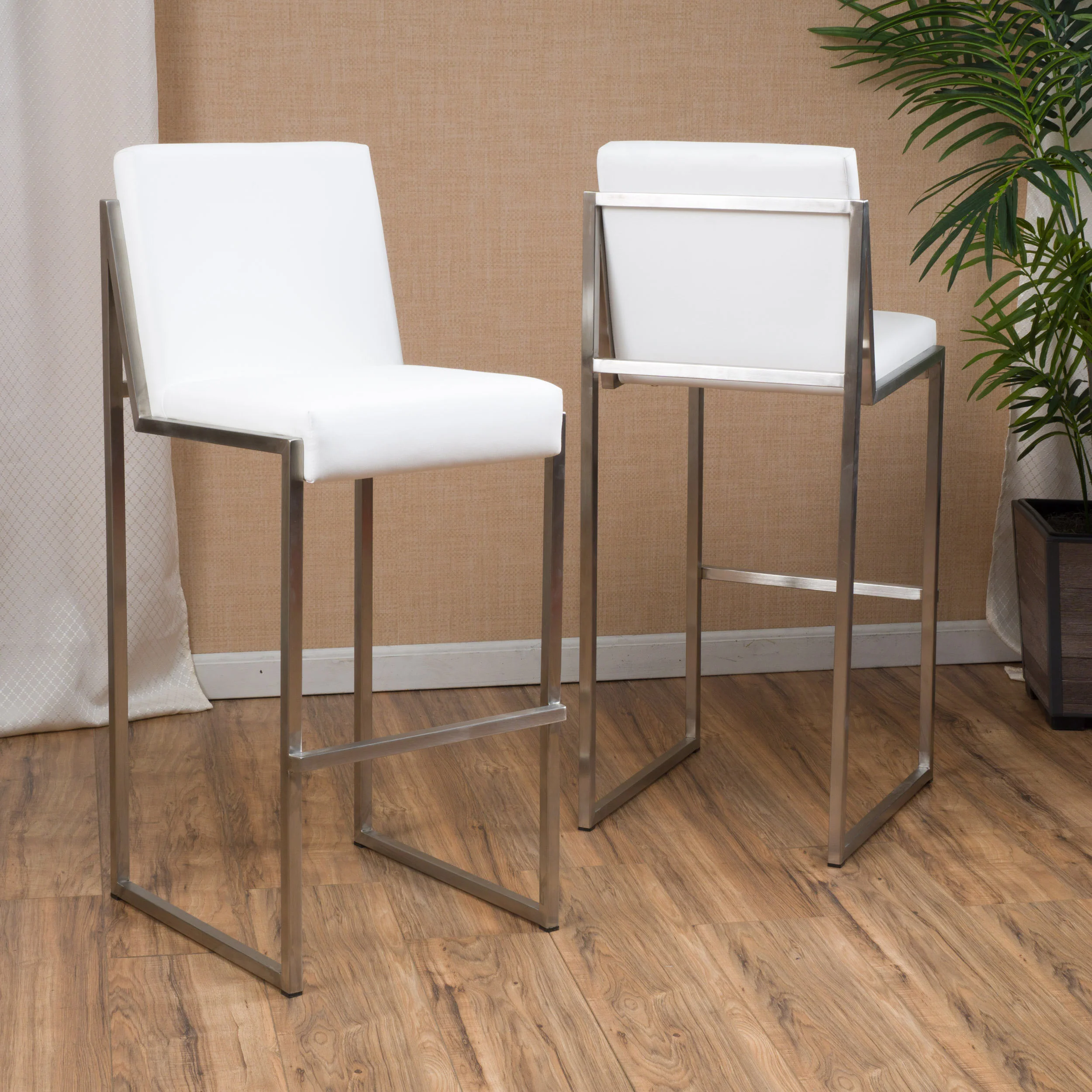 October 30-Inch Bonded Leather Barstool (Set of 2) - furnishings