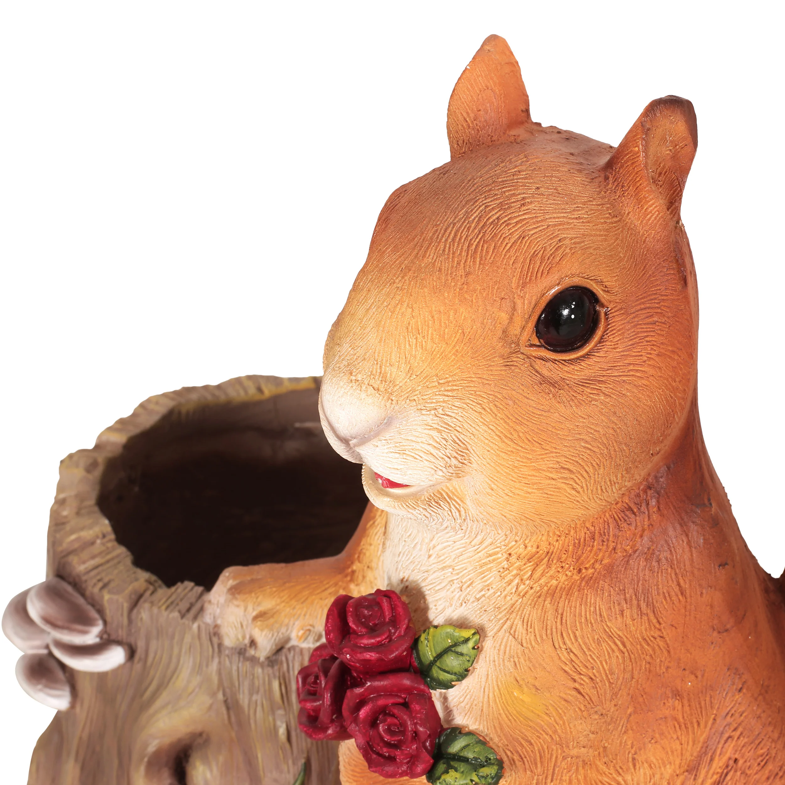 Wallen Outdoor Decorative Squirrel Planter, Brown - furnishings