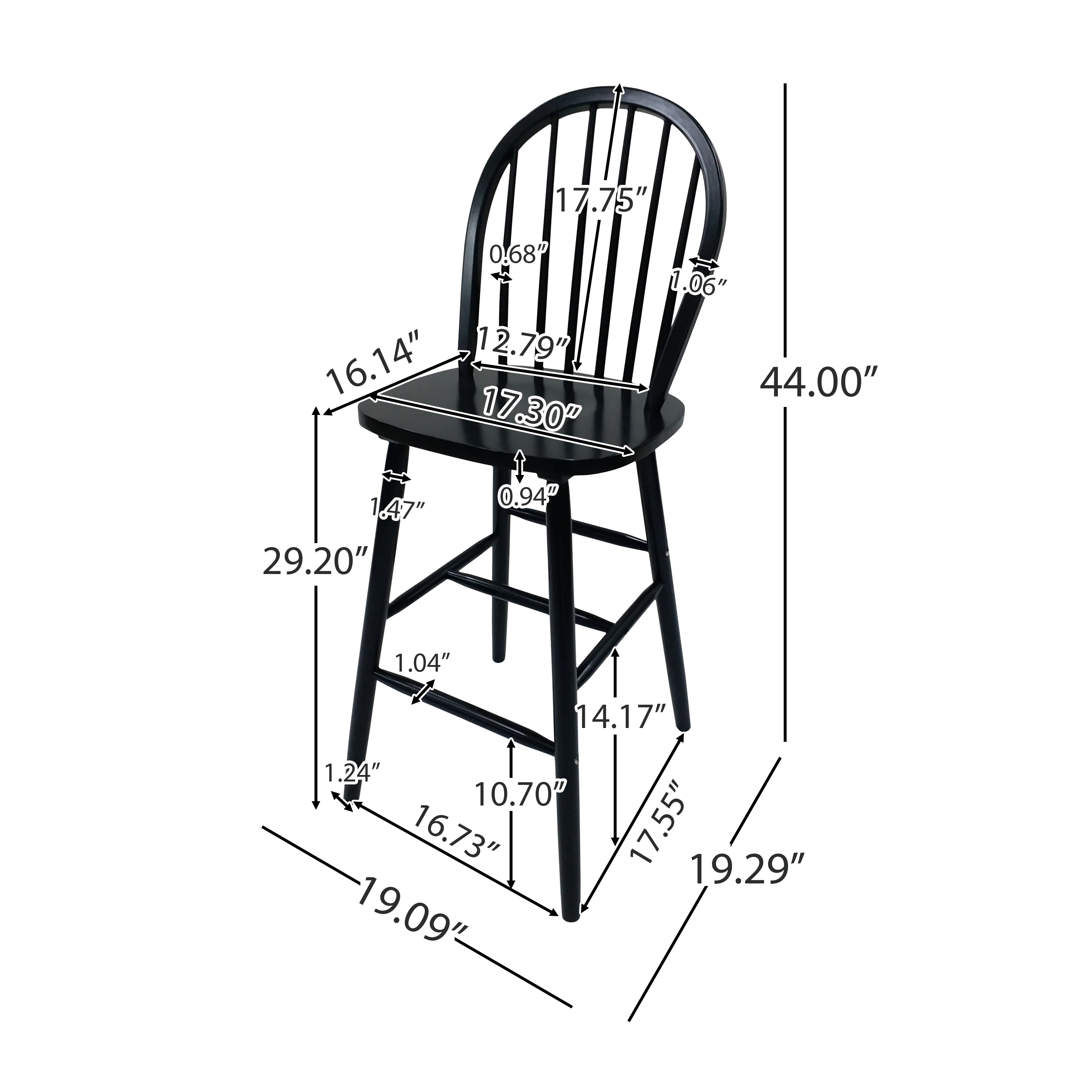 Lopez Farmhouse Spindle Backrest Wood Barstools (Set of 2) - furnishings