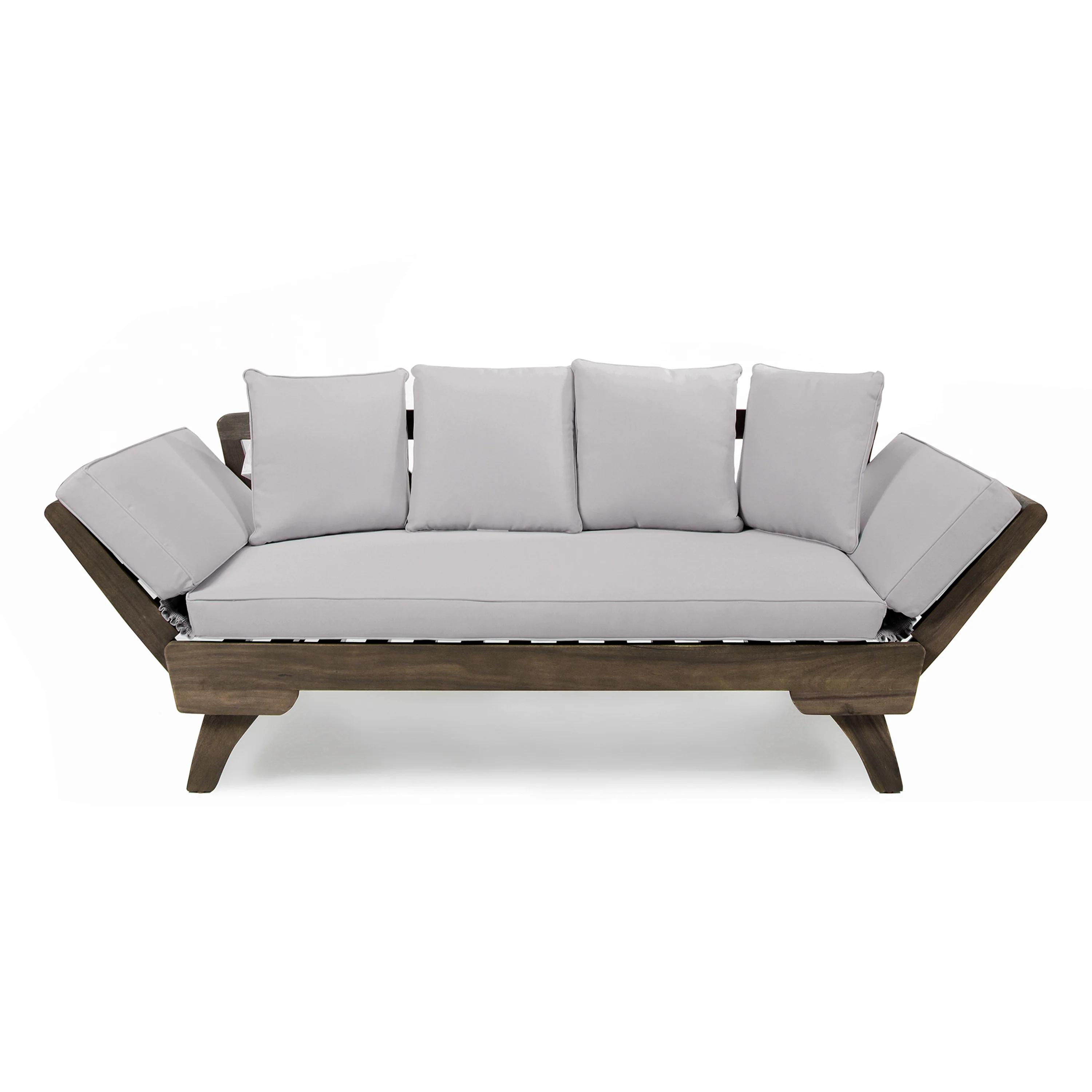 Othello Gray Acacia Convertible Outdoor Sofa Daybed - furnishings
