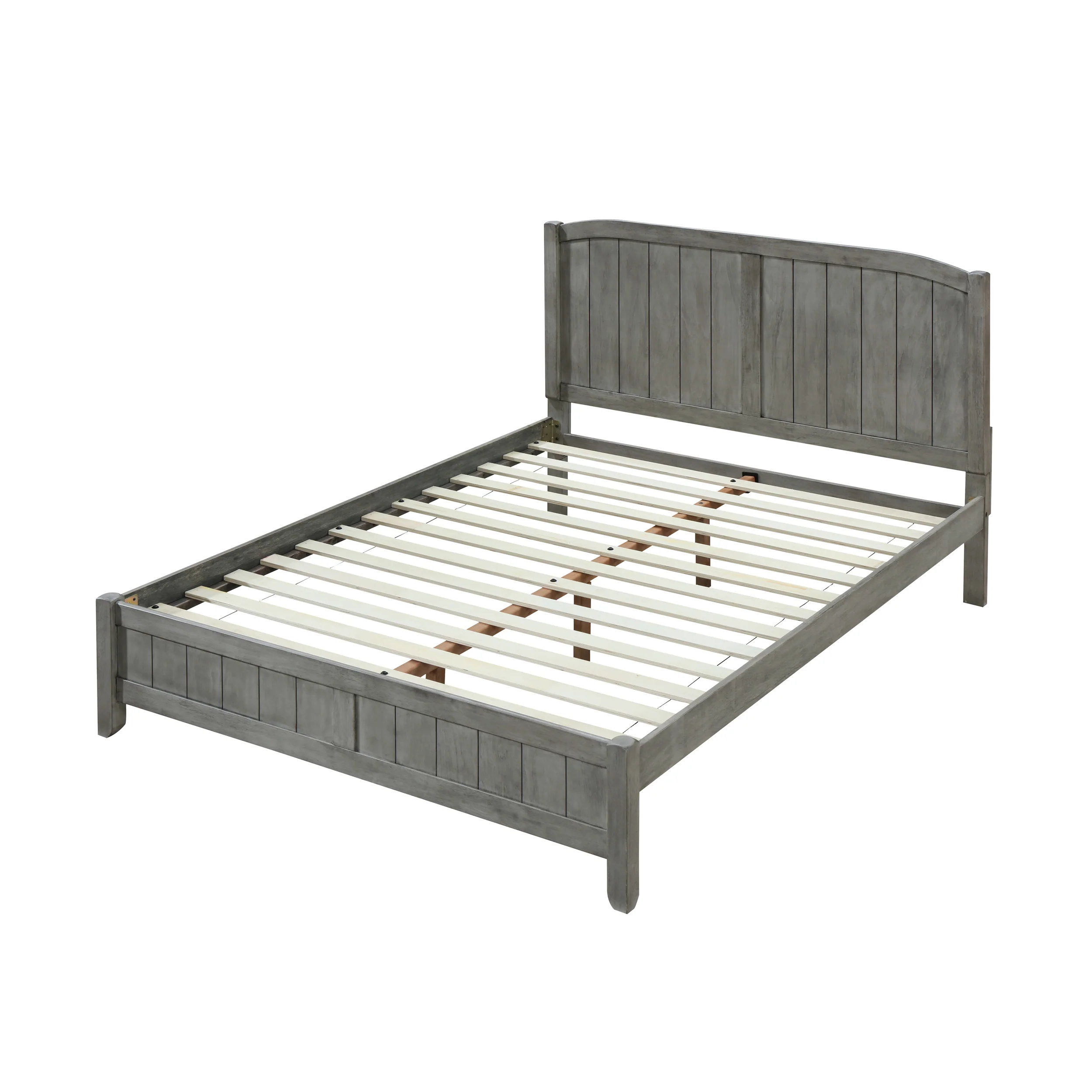 Camille Rustic Wooden Queen Platform Bed - furnishings