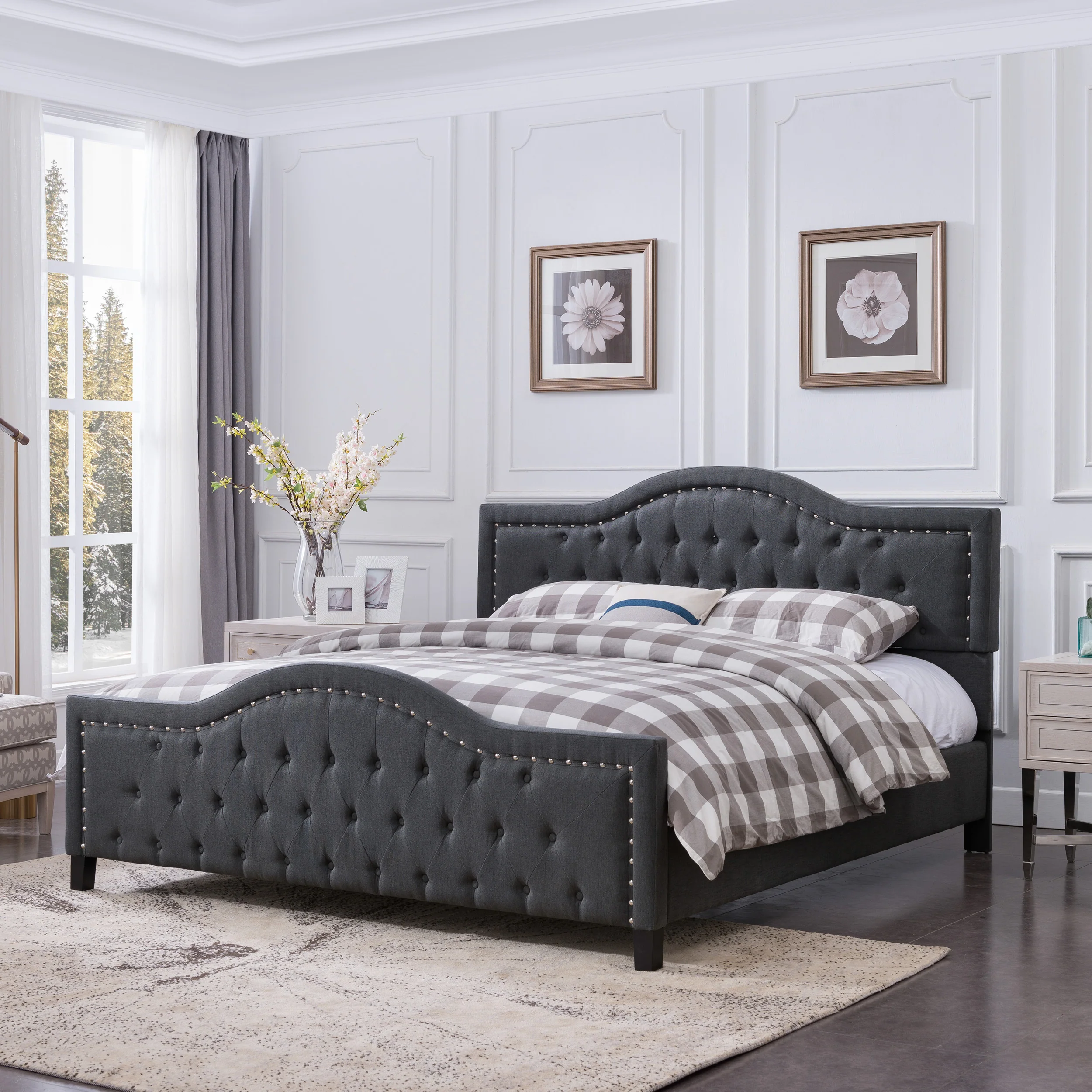 Mason Fully-Upholstered Traditional Bed Frame - furnishings