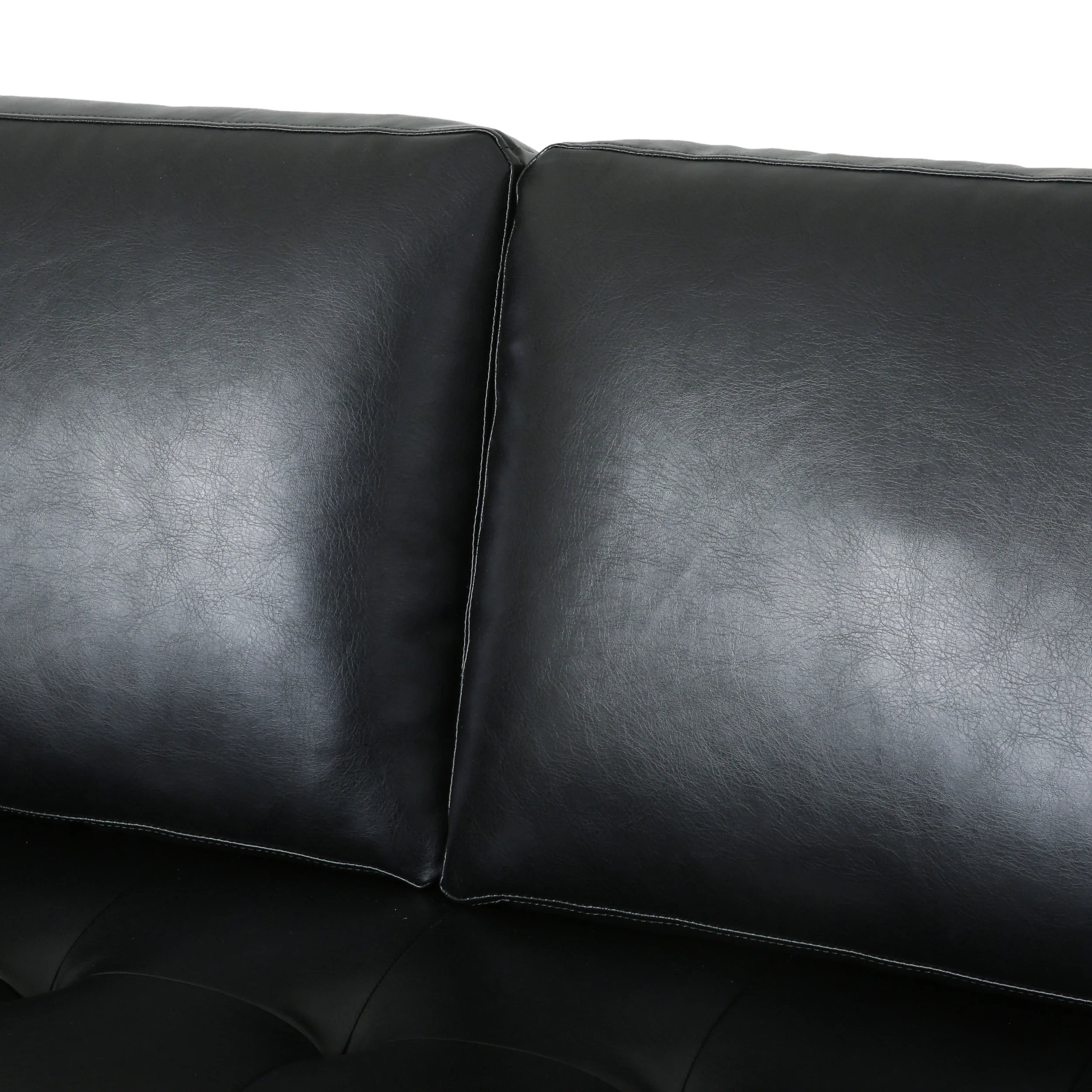 Hixon Contemporary Faux Leather Tufted 3 Piece Sofa and Club Chair Set - furnishings