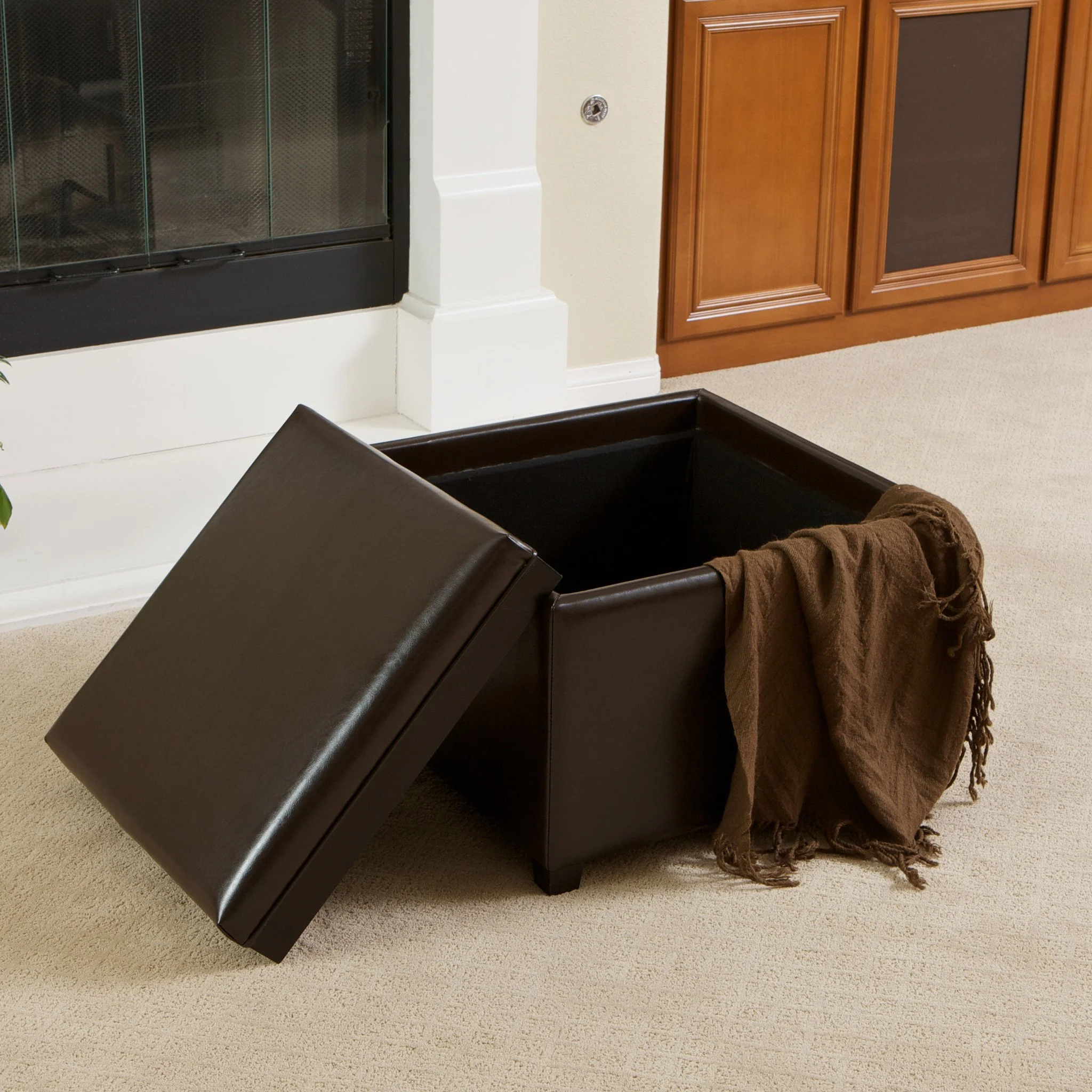 Jefferson Tray Top Storage Ottoman - furnishings