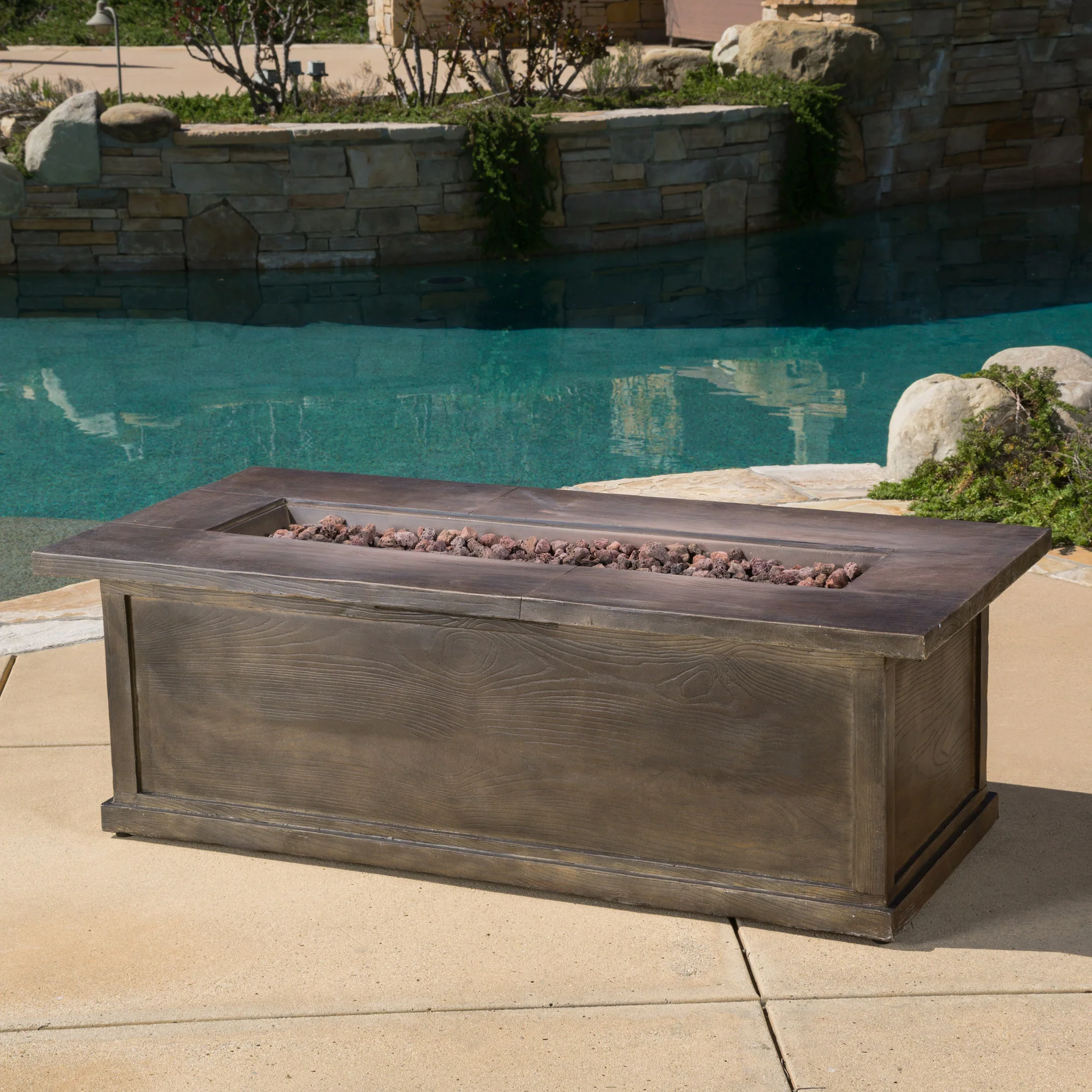 Pablo Outdoor 56-inch Rectangular Propane Fire Table - furnishings