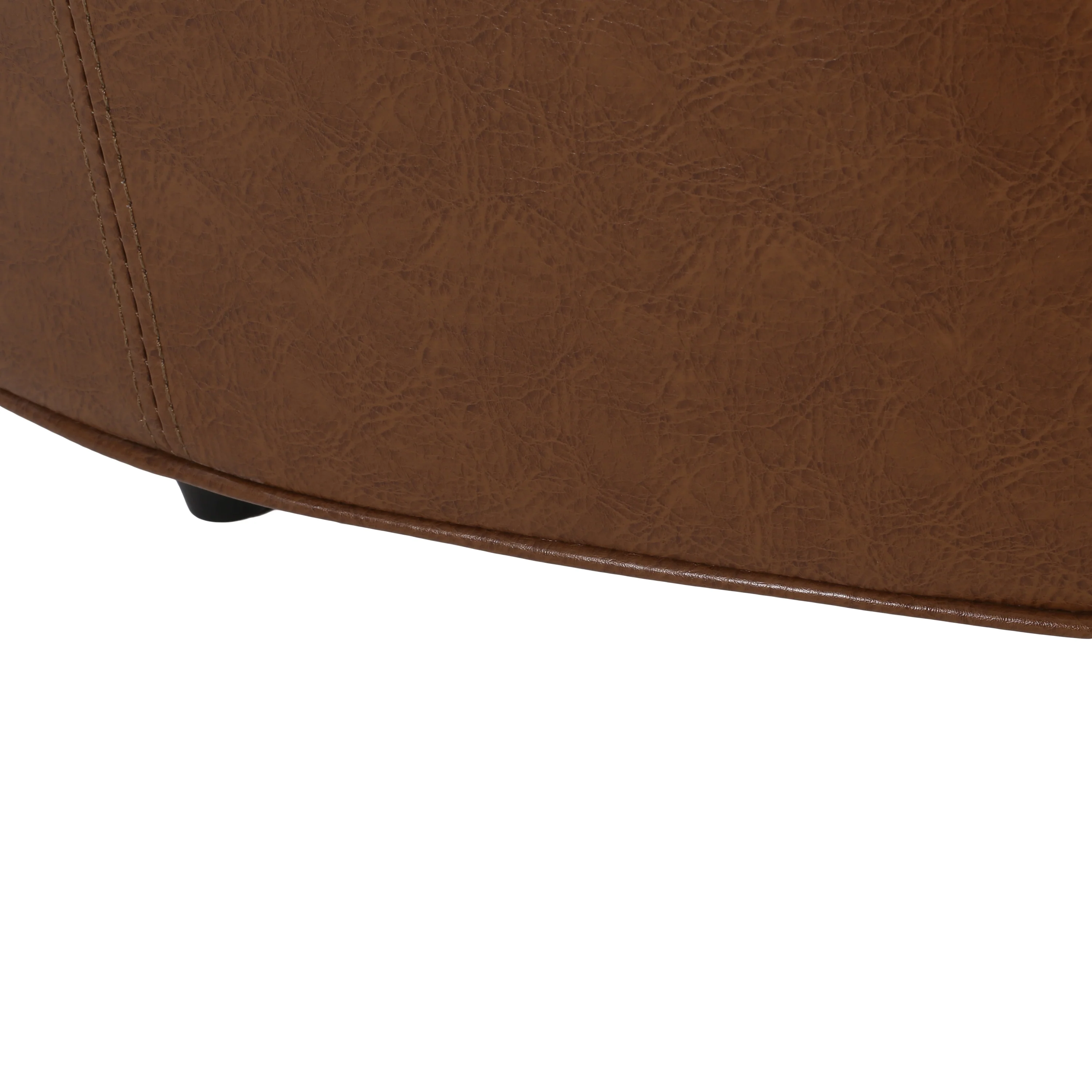 Dored Faux Leather Upholstered Ottoman - furnishings