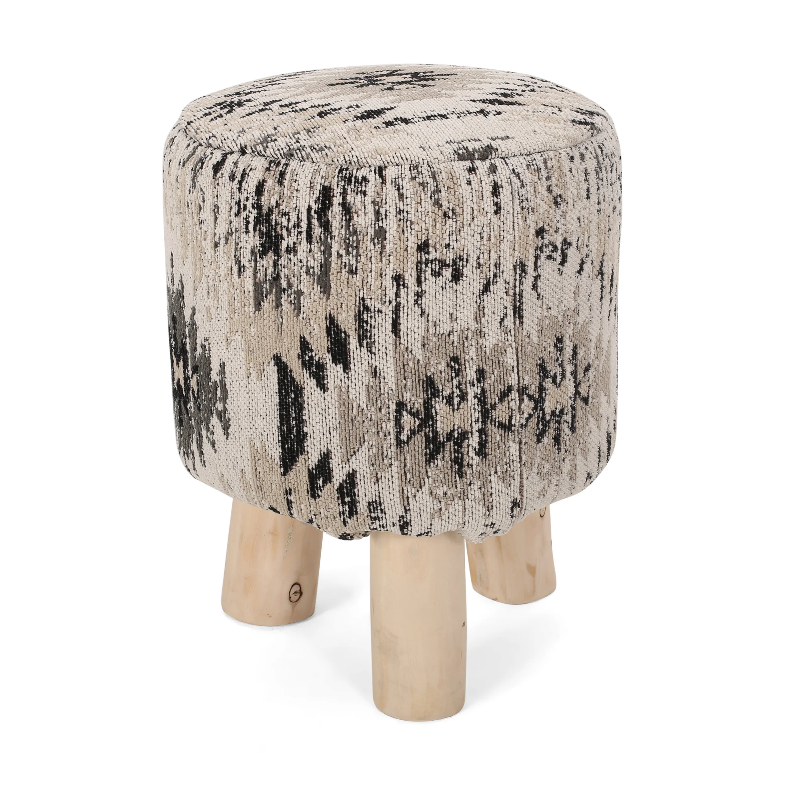 Kayelee Handcrafted Boho Jacquard Stool - furnishings