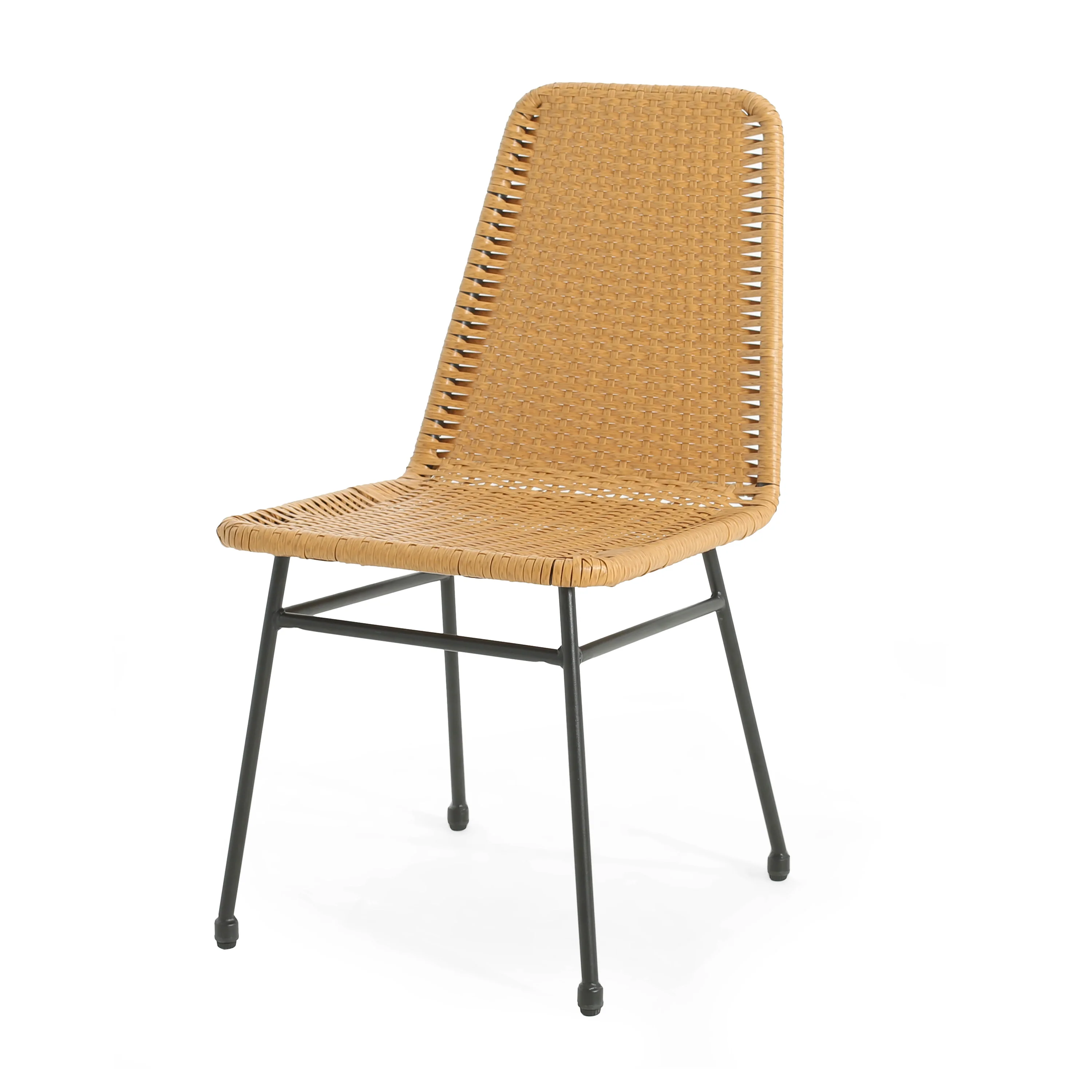 Lunara PE Wicker Dining Chair, Metal Base, Set of 2 - furnishings