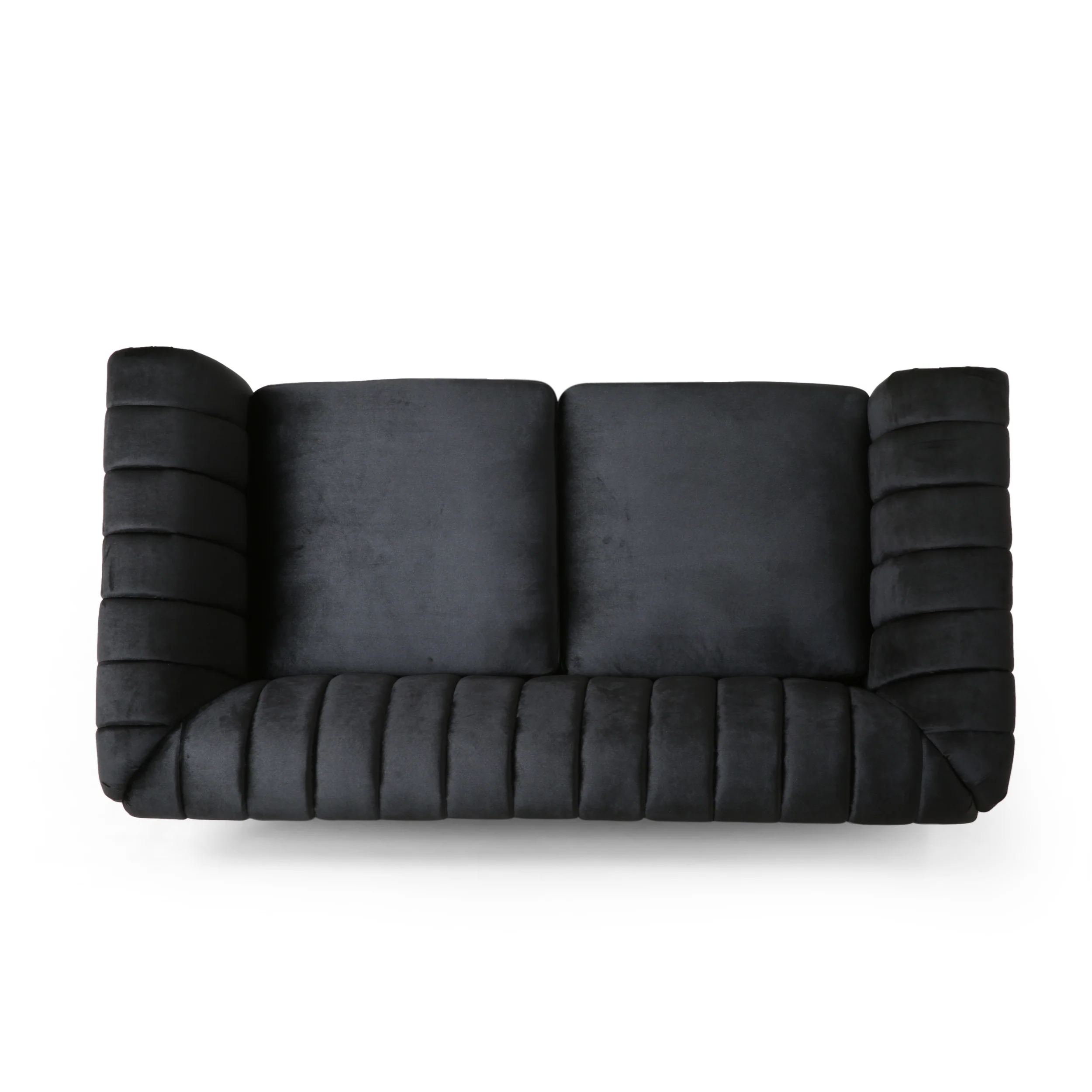 Bauman Modern Glam Channel Stitch Loveseat with Nailhead Trim - furnishings